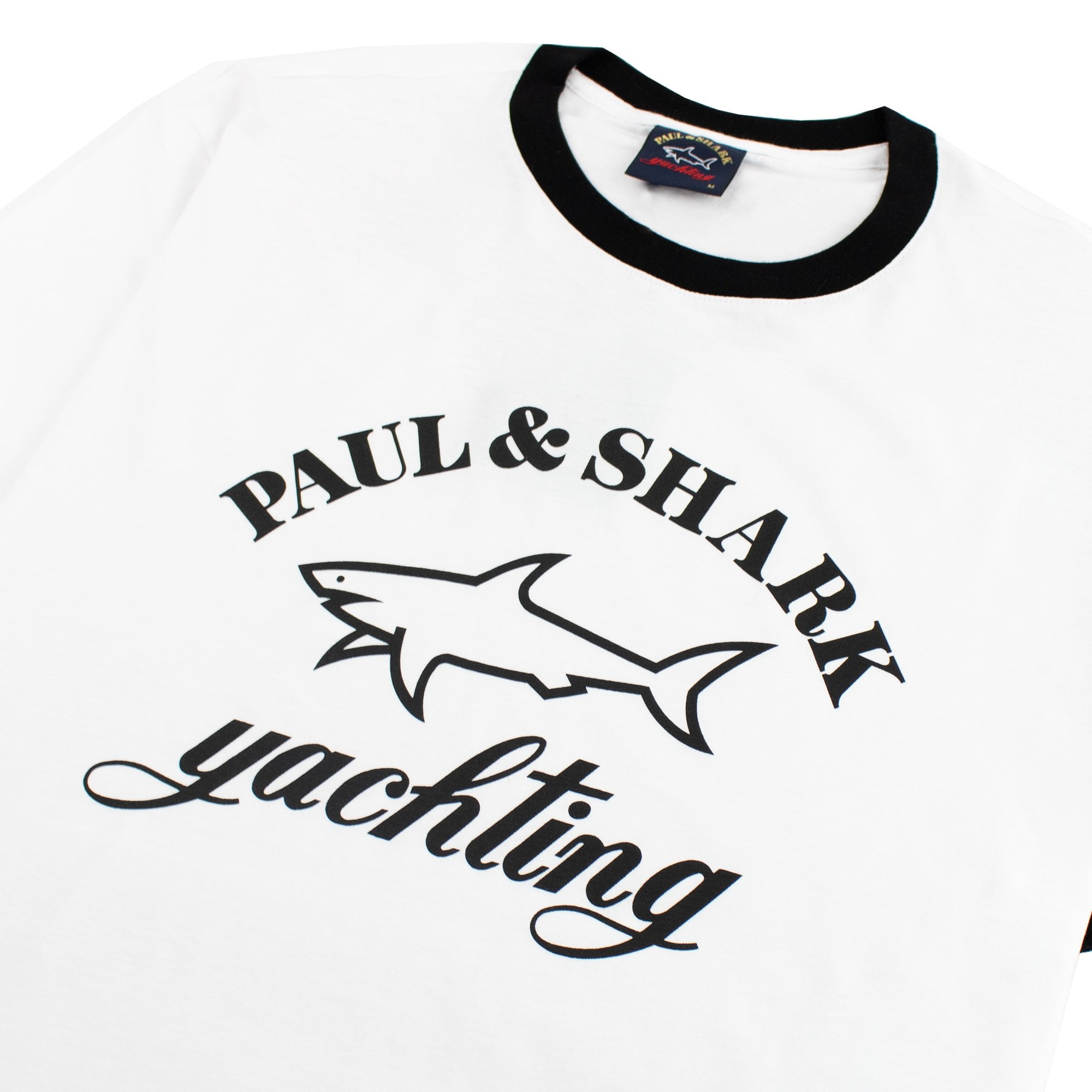 Paul And Shark Logo Print Ringer T-shirt White
