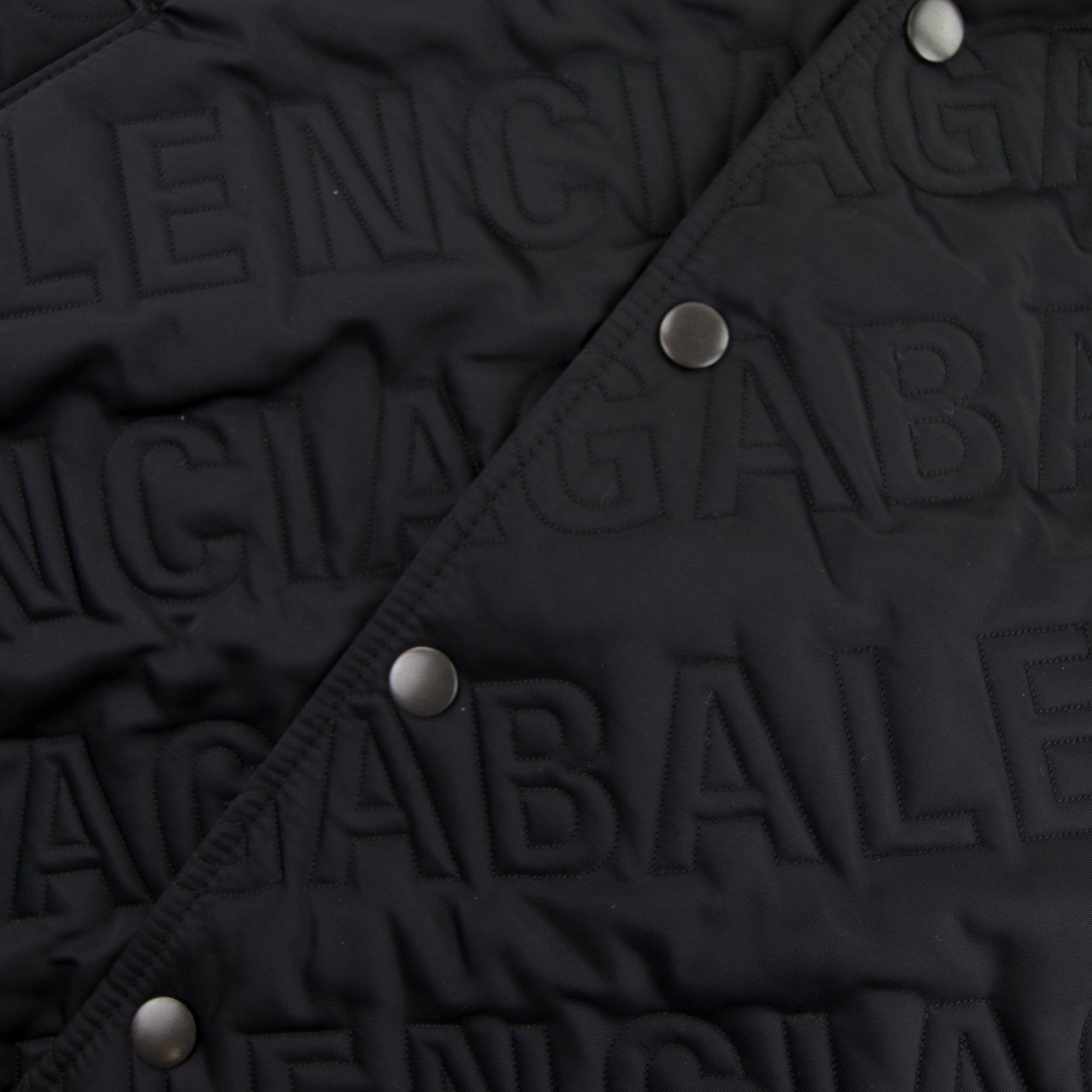Balenciaga Allover Logo Quilted Bomber Black