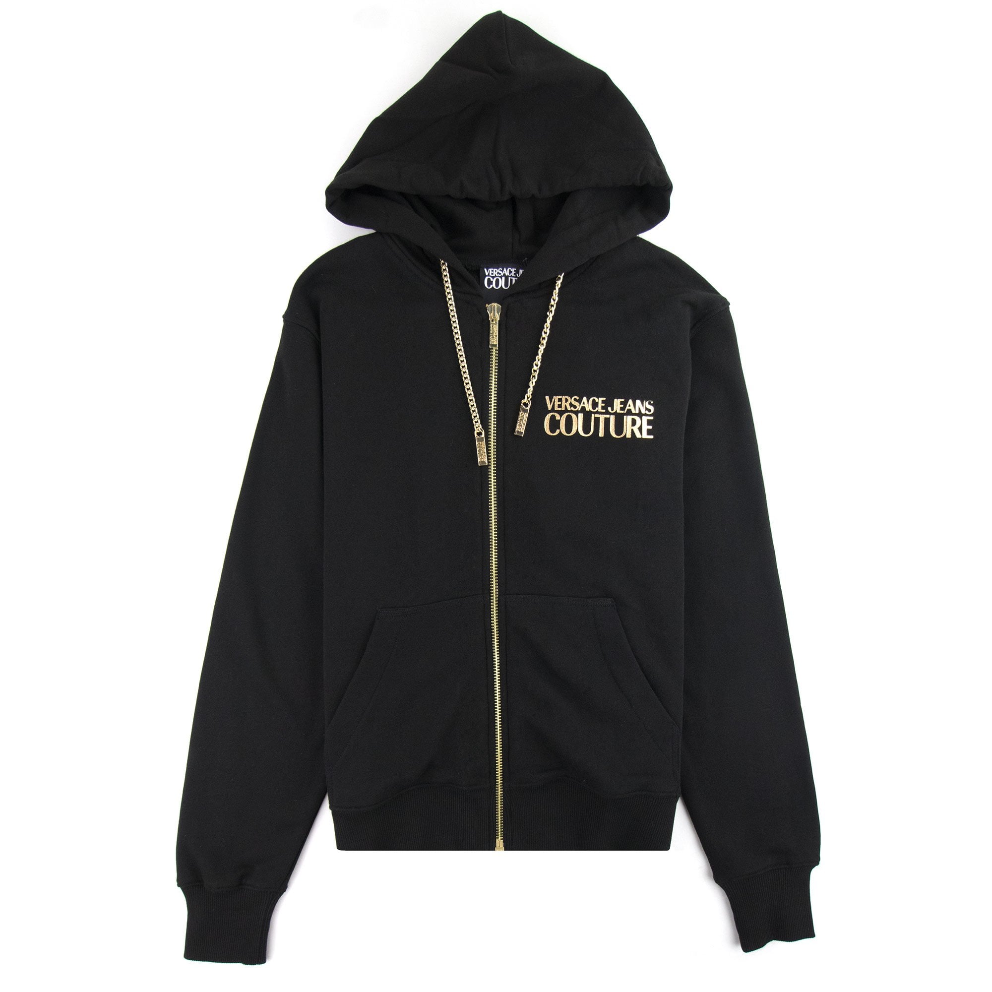 Versace Jeans Couture Chain Logo Zip Up Hoody Black | ONU – Onu