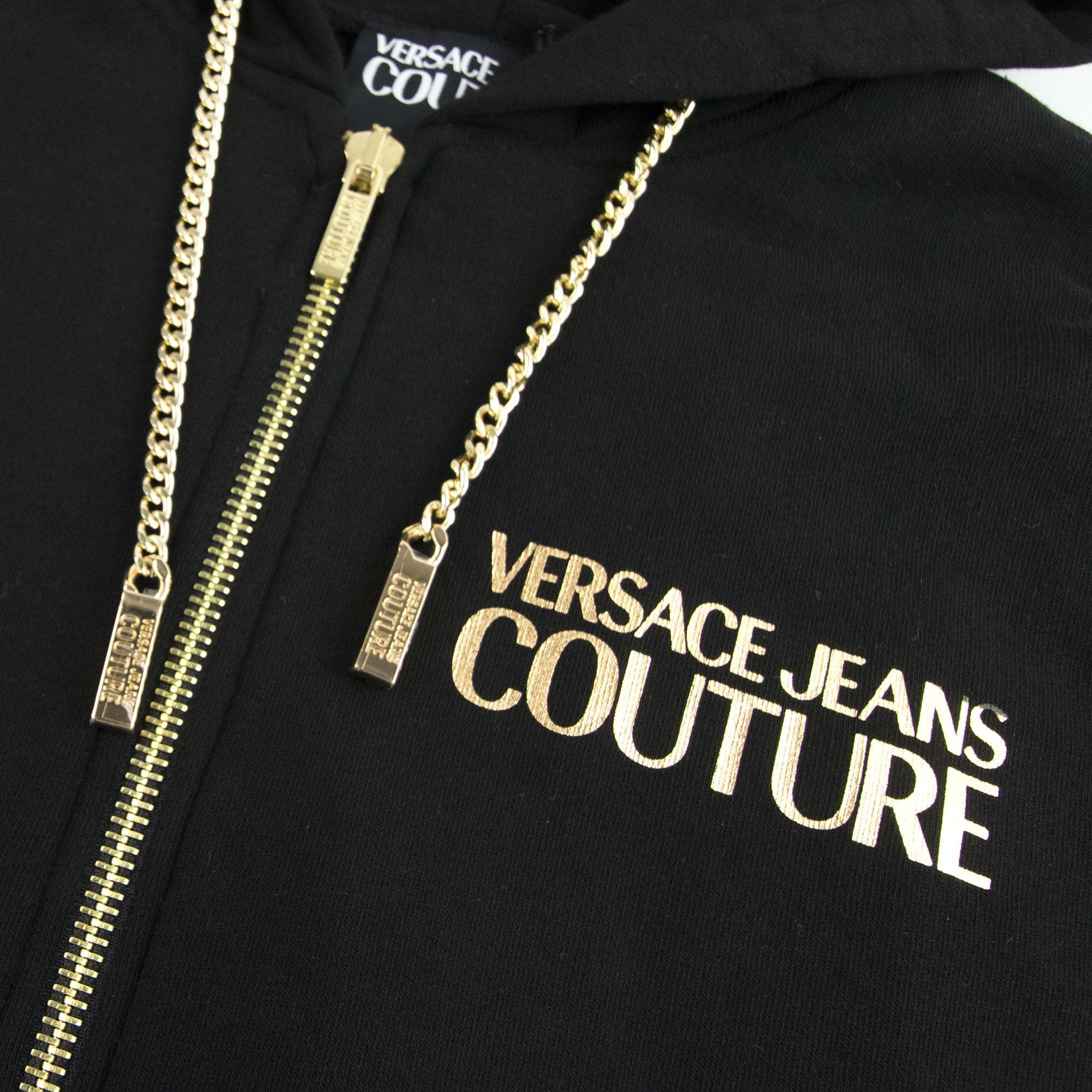 Versace Jeans Couture Chain Logo Zip Up Hoody Black | ONU – Onu