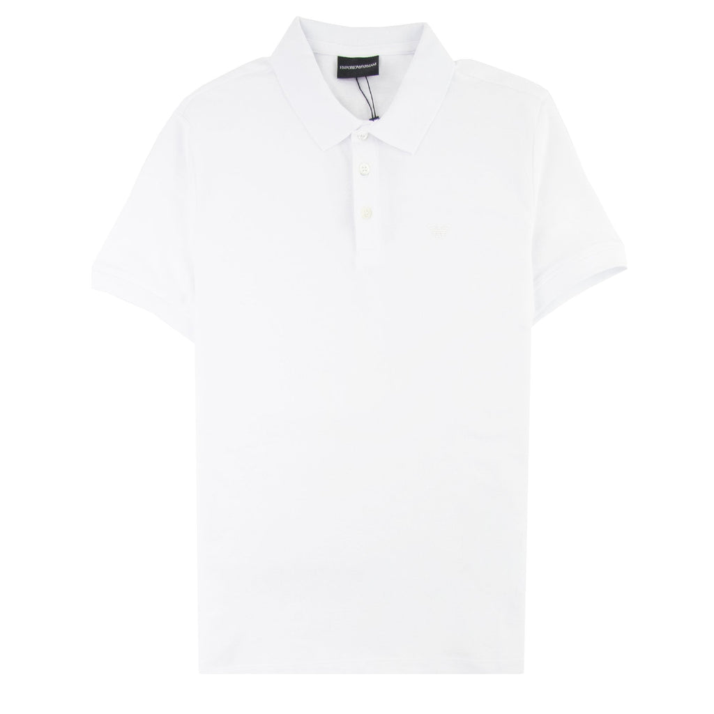 Emporio Armani Logo Short Sleeve Polo Shirt White 0100
