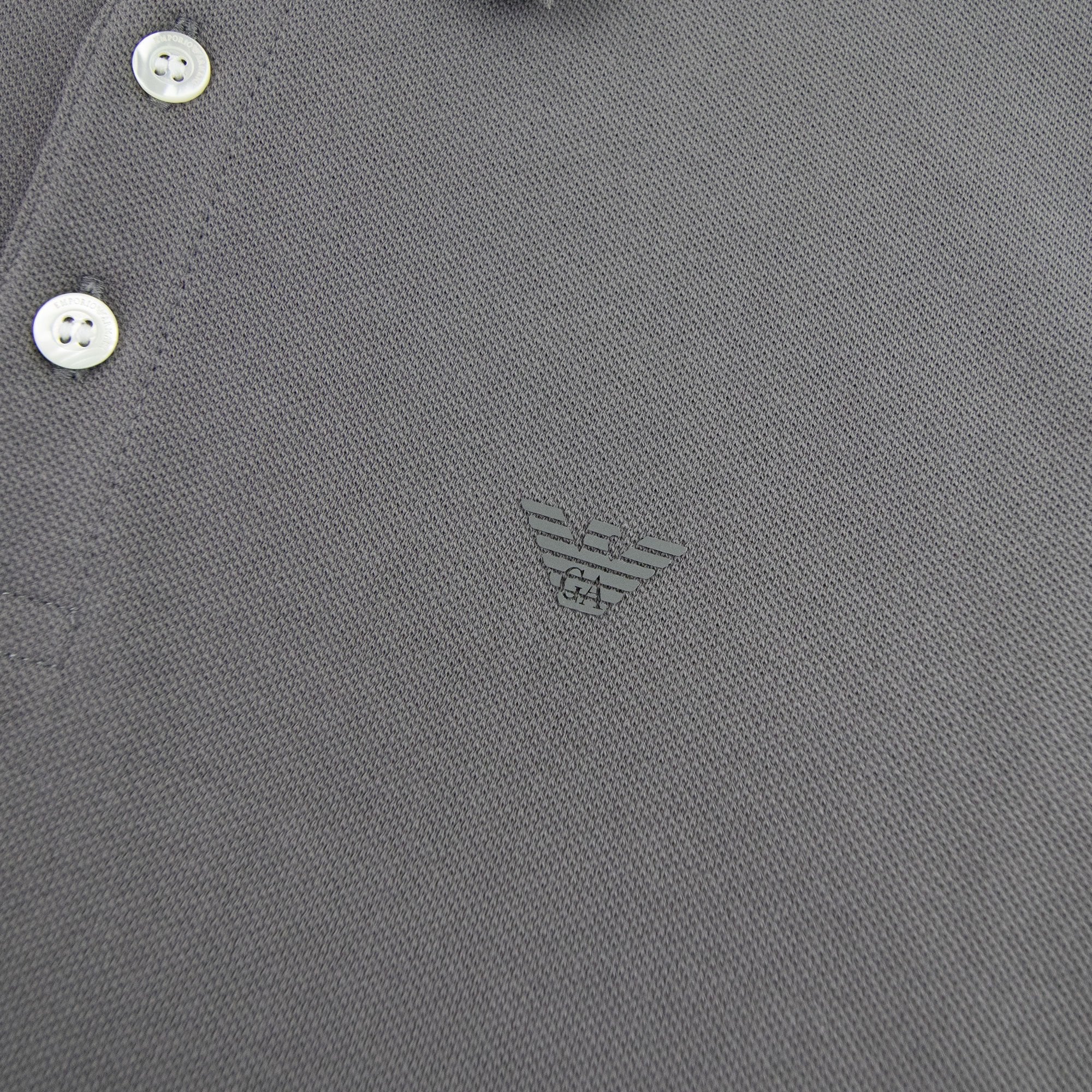 Emporio Armani Logo Short Sleeve Polo Shirt Grey 0635