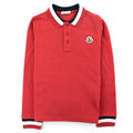 Moncler Junior Long Sleeve Polo Shirt Red