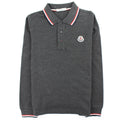 Moncler Junior Long Sleeve Polo Grey