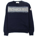 Moncler Junior Logo Knitted Sweatshirt Navy