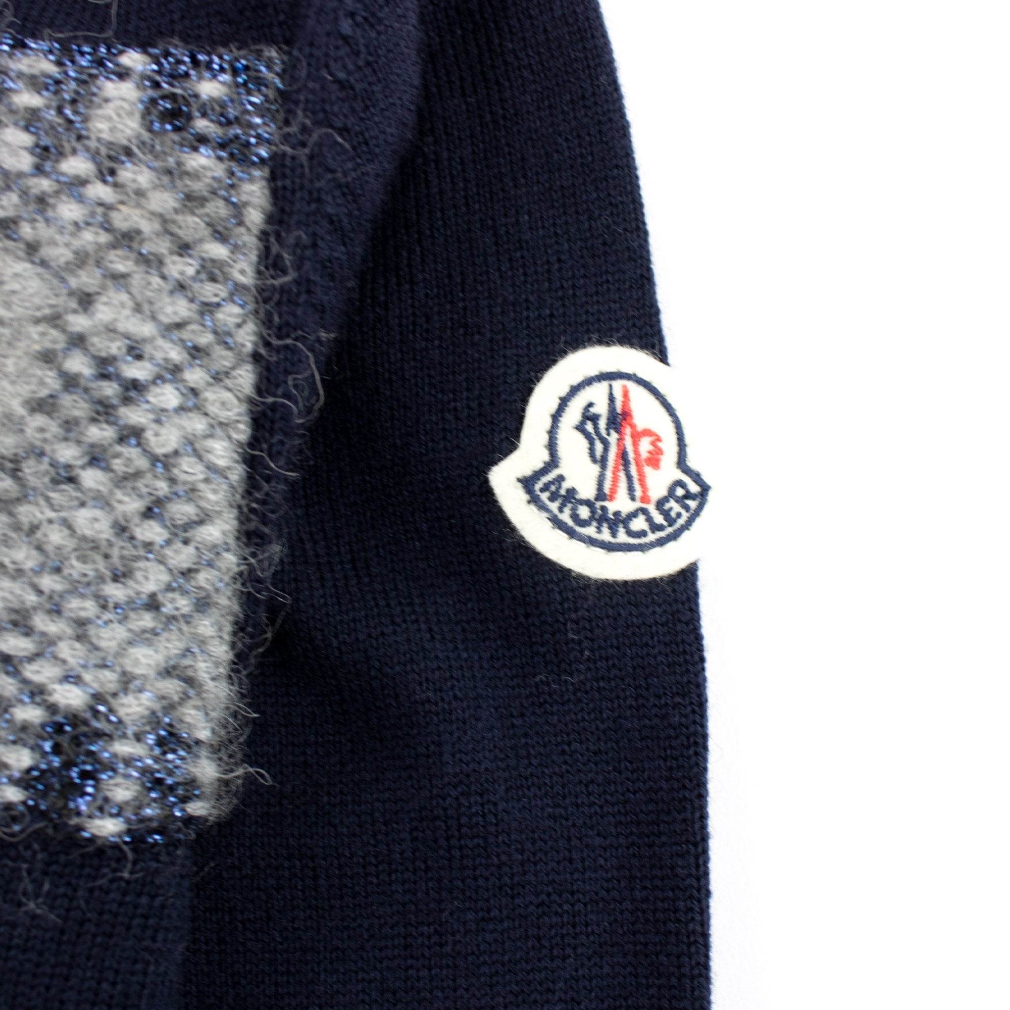Moncler Junior Logo Knitted Sweatshirt Navy