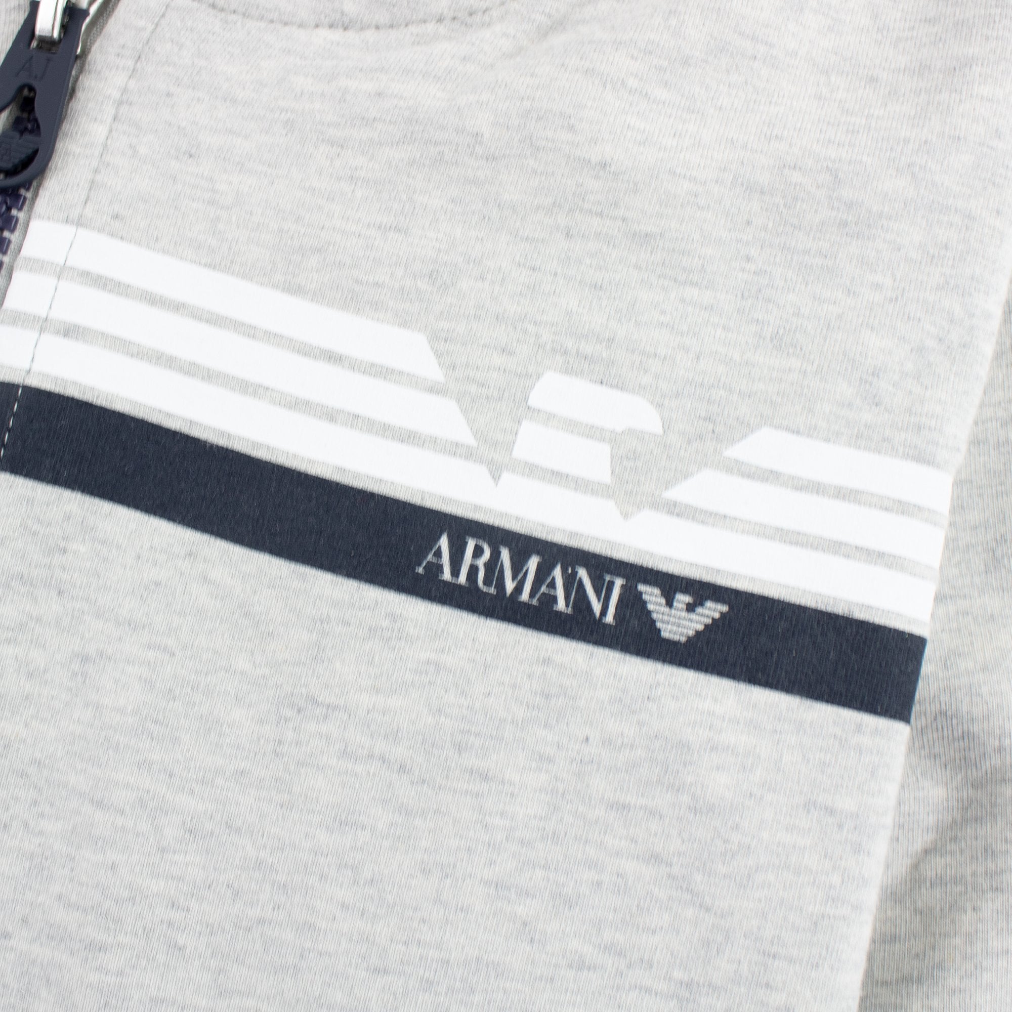 Armani Junior Logo Zipped Sweatshirt Grey