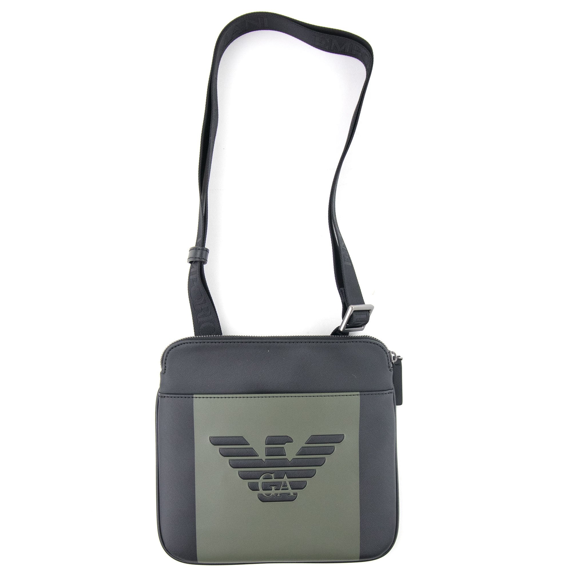 Emporio Armani Embossed Logo Cross Body Bag Khaki