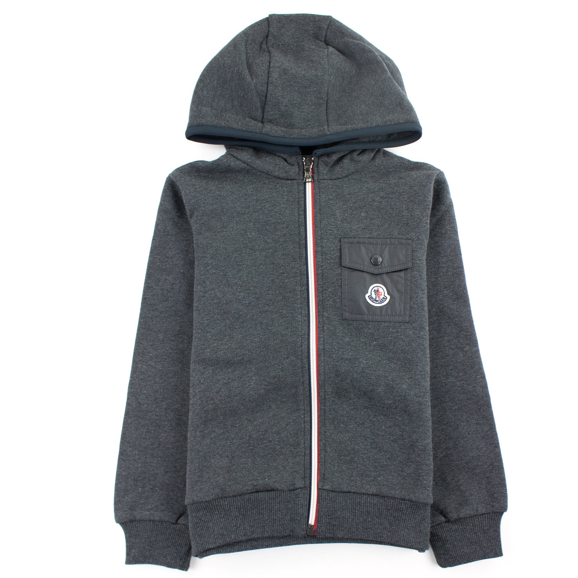 Moncler Junior Hooded Tracksuit Dark Grey