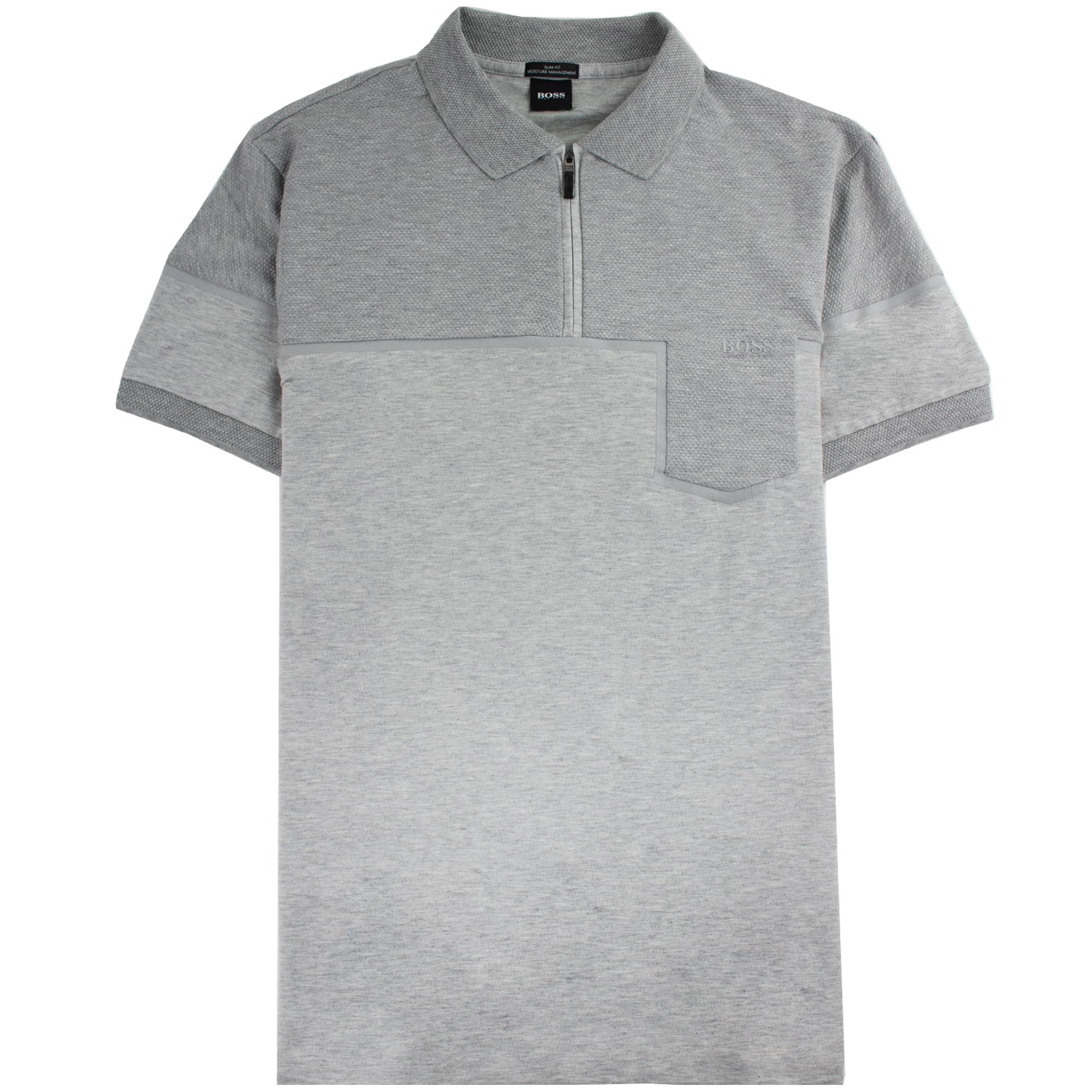 Hugo Boss Slim-fit Philix Polo Shirt In Cotton Grey
