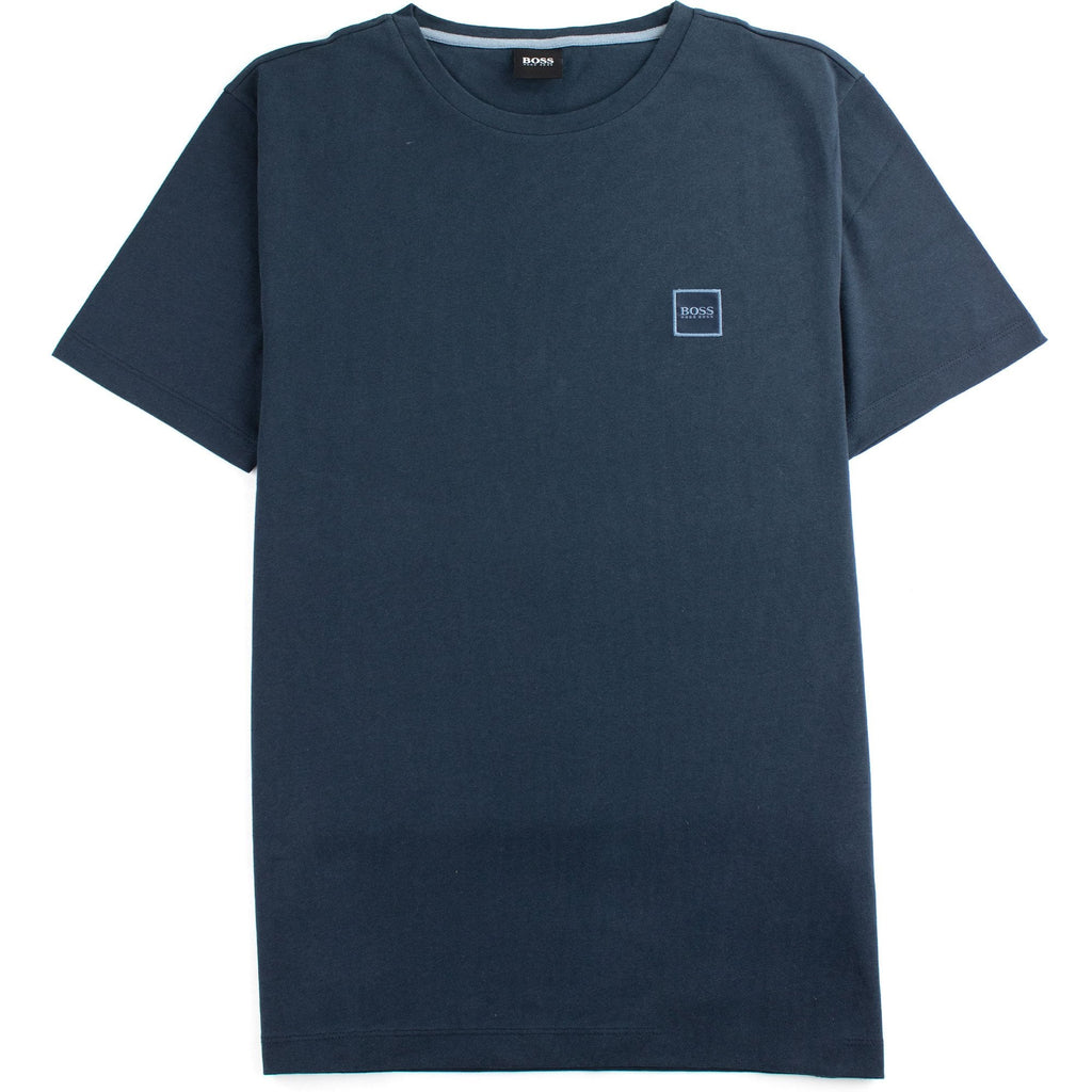 Hugo Boss Crew-neck Tales T-shirt In Single-jersey Cotton Navy
