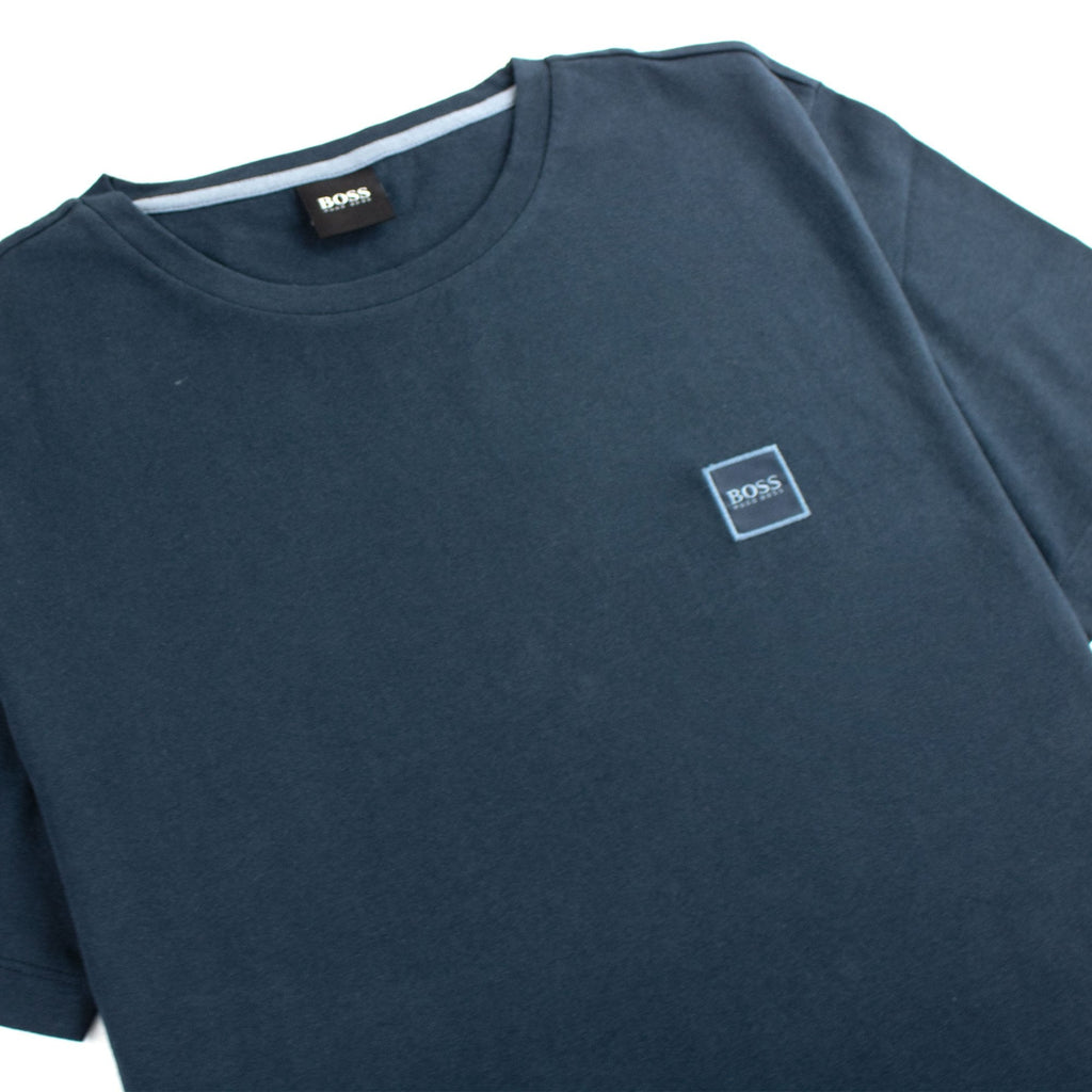 Hugo Boss Crew-neck Tales T-shirt In Single-jersey Cotton Navy