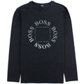 Hugo Boss Regular-fit Long Sleeve T-shirt In Stretch Cotton Black