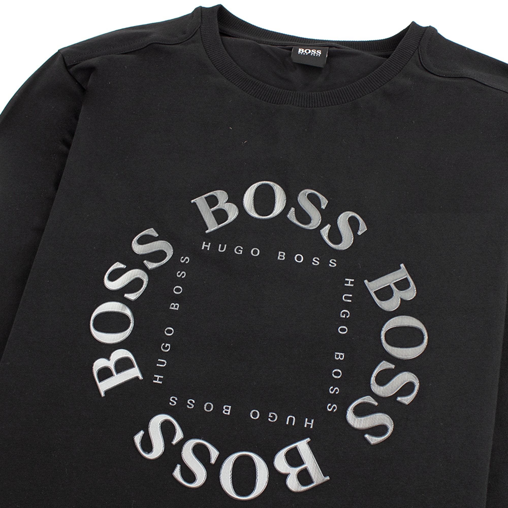 Hugo Boss Regular-fit Long Sleeve T-shirt In Stretch Cotton Black