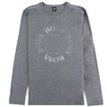 Hugo Boss Regular-fit Long Sleeve T-shirt In Stretch Cotton Grey