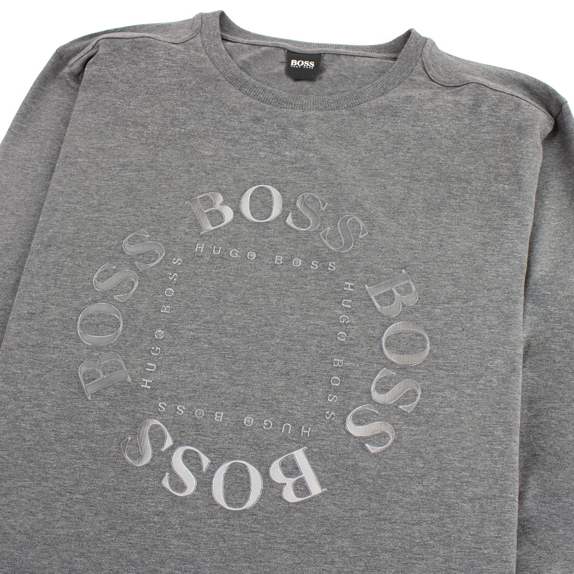 Hugo Boss Regular-fit Long Sleeve T-shirt In Stretch Cotton Grey