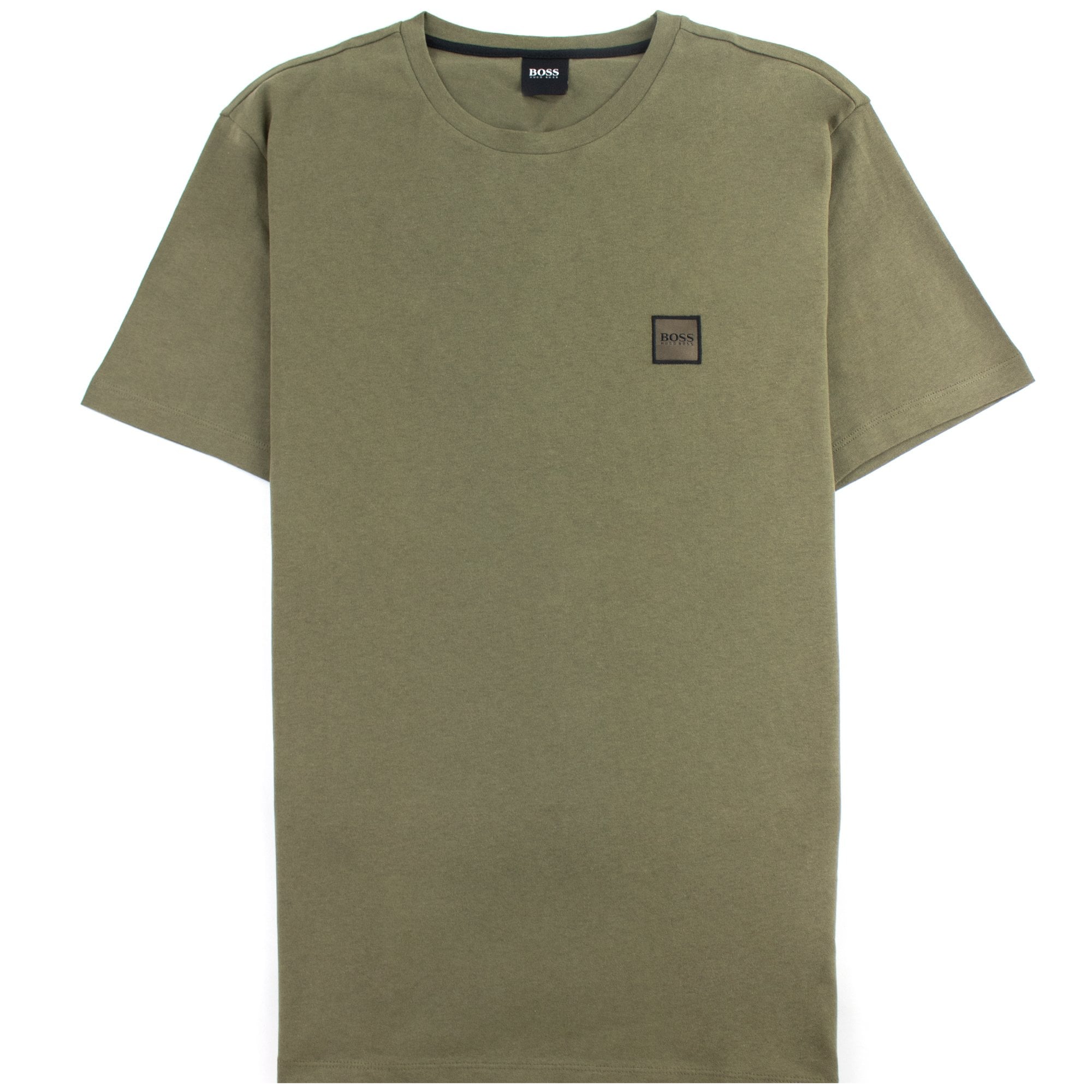Hugo Boss Crew-neck T-shirt In Single-jersey Cotton Khaki