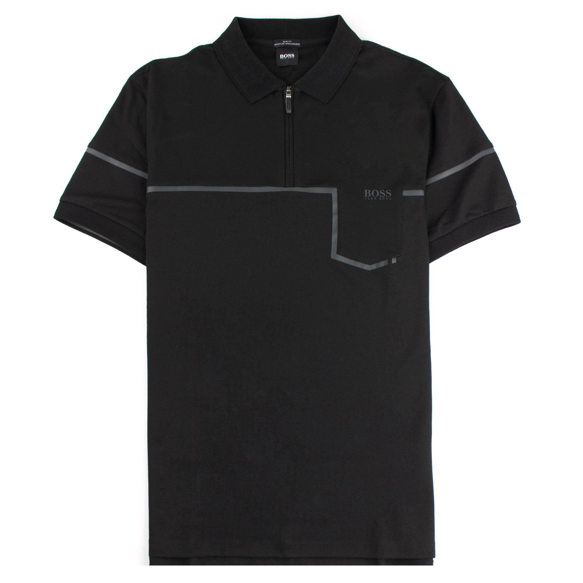 Hugo Boss Slim-fit Philix Polo Shirt In Cotton Black