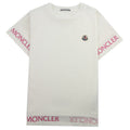 Moncler Junior Maglia Sleeve Logo T-shirt White 034