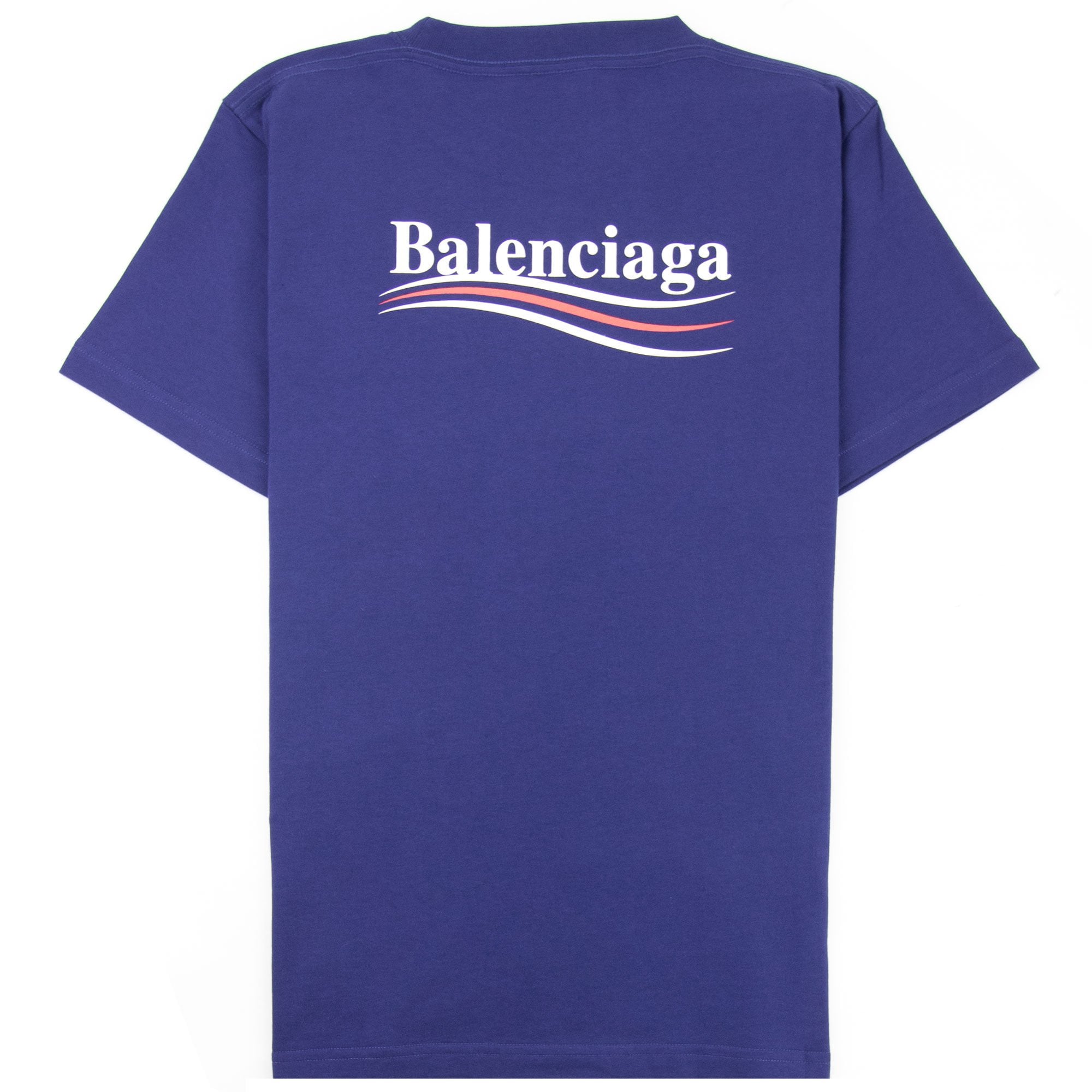 Balenciaga Short Sleeve Political T Shirt Blue 1195