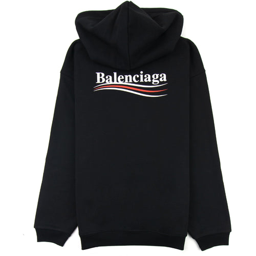 Balenciaga Logo Print Hooded Sweatshirt Black 1070