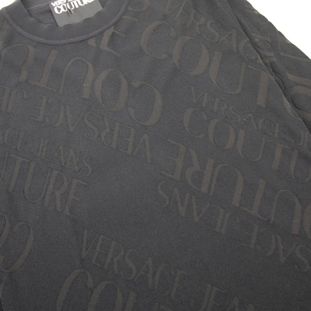 Versace Jeans Couture Embossed Writing Knitted Jumper Black