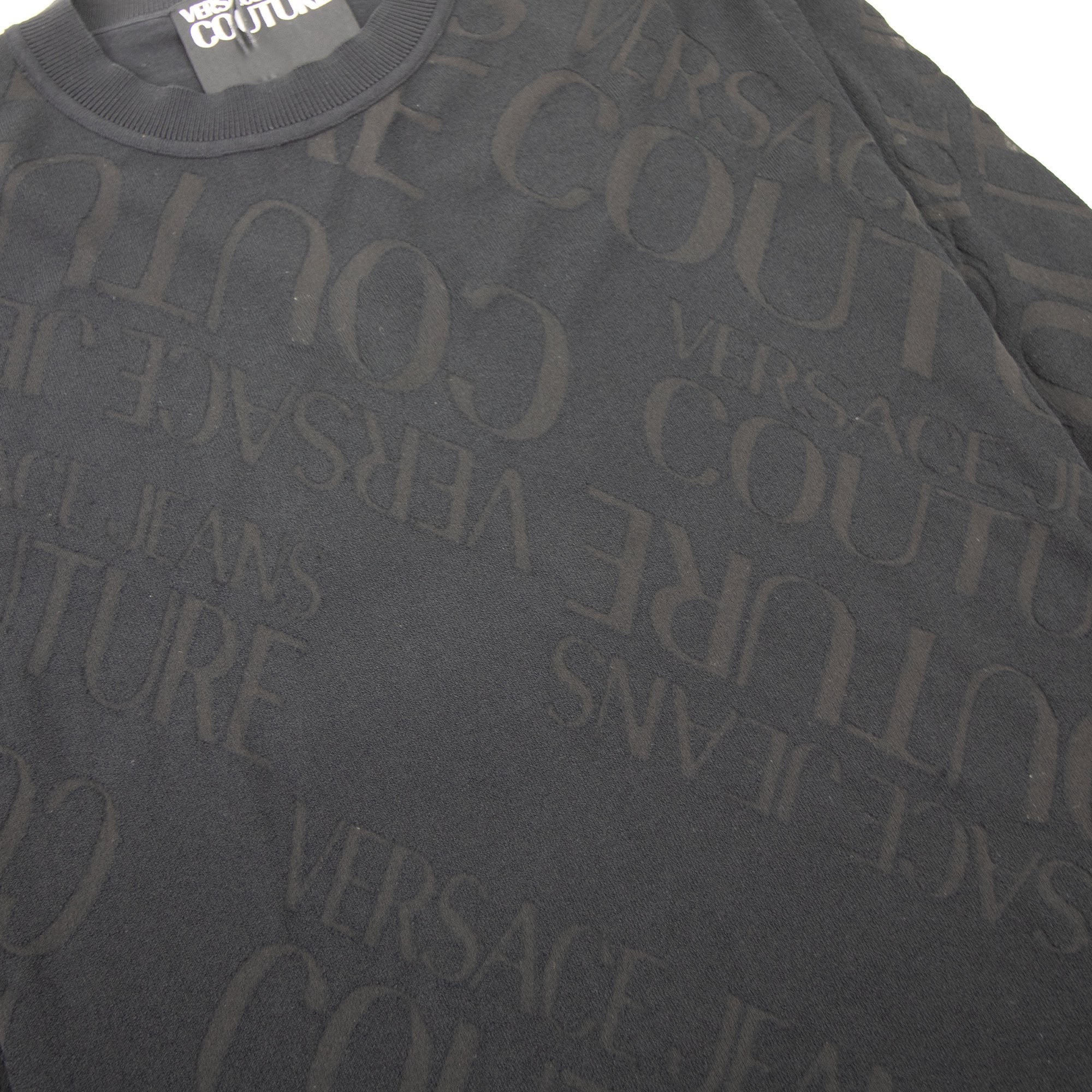 Versace Jeans Couture Embossed Writing Knitted Jumper Black