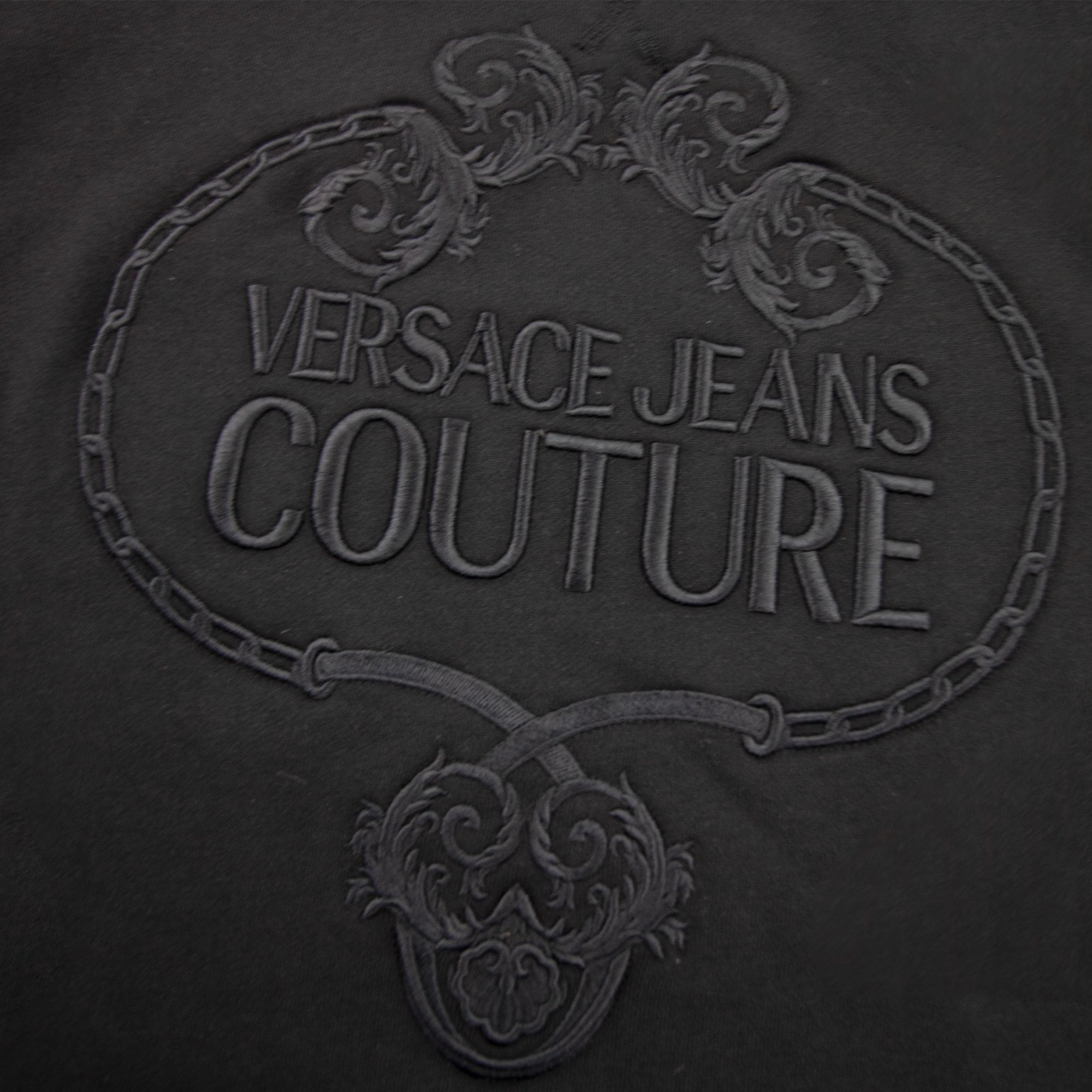 Versace Jeans Couture Felpa Sweat Embossed Logo Black