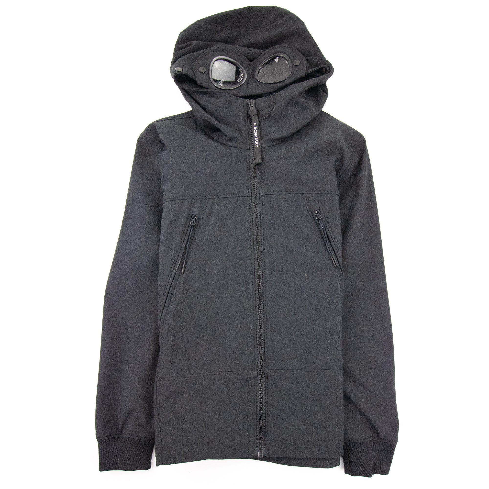C.P. Company Undersixteen Shell Hooded Goggle Jacket Black 999