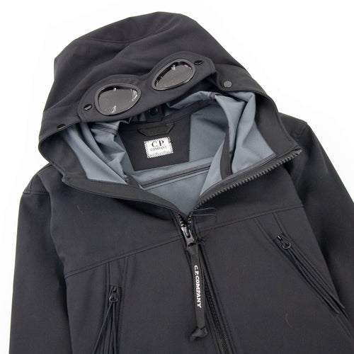 C.P. Company Undersixteen Shell Hooded Goggle Jacket Black 999