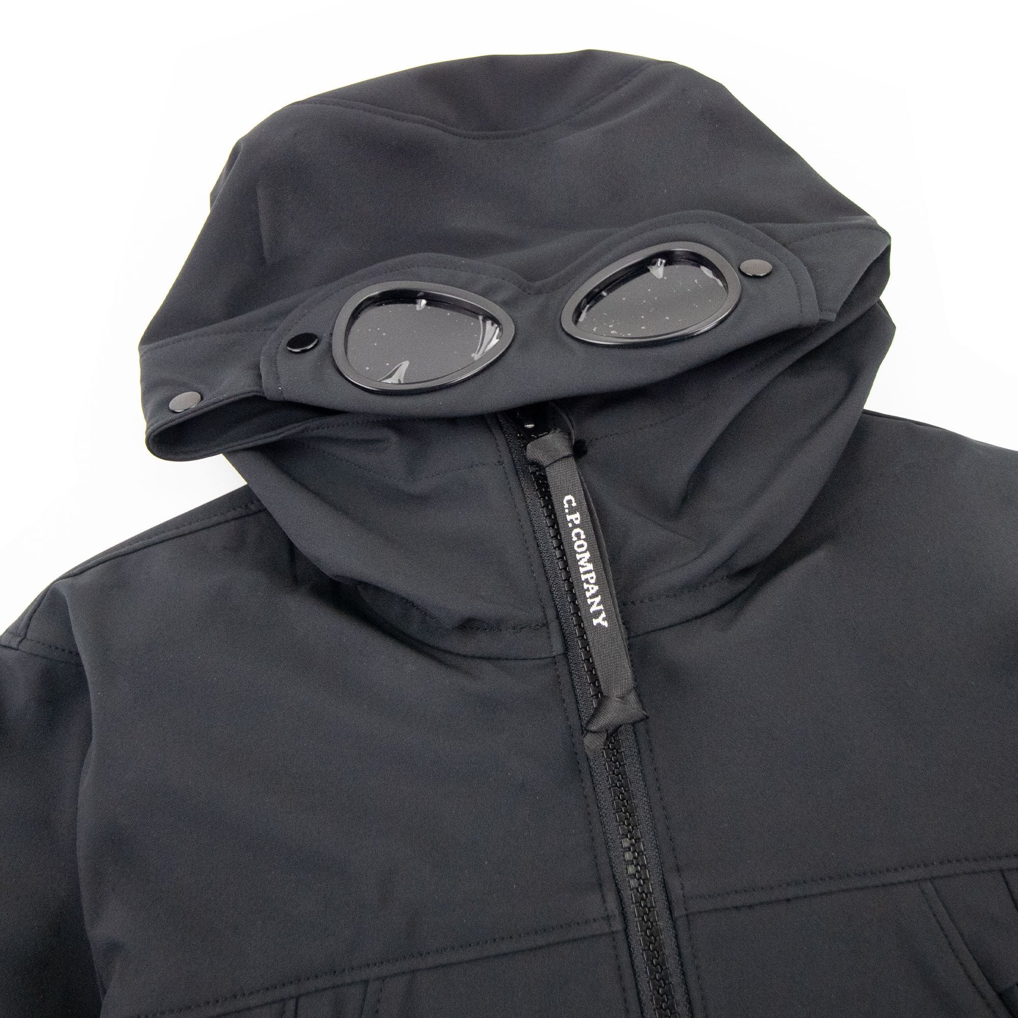 C.P. Company Undersixteen Shell Hooded Goggle Jacket Black 999