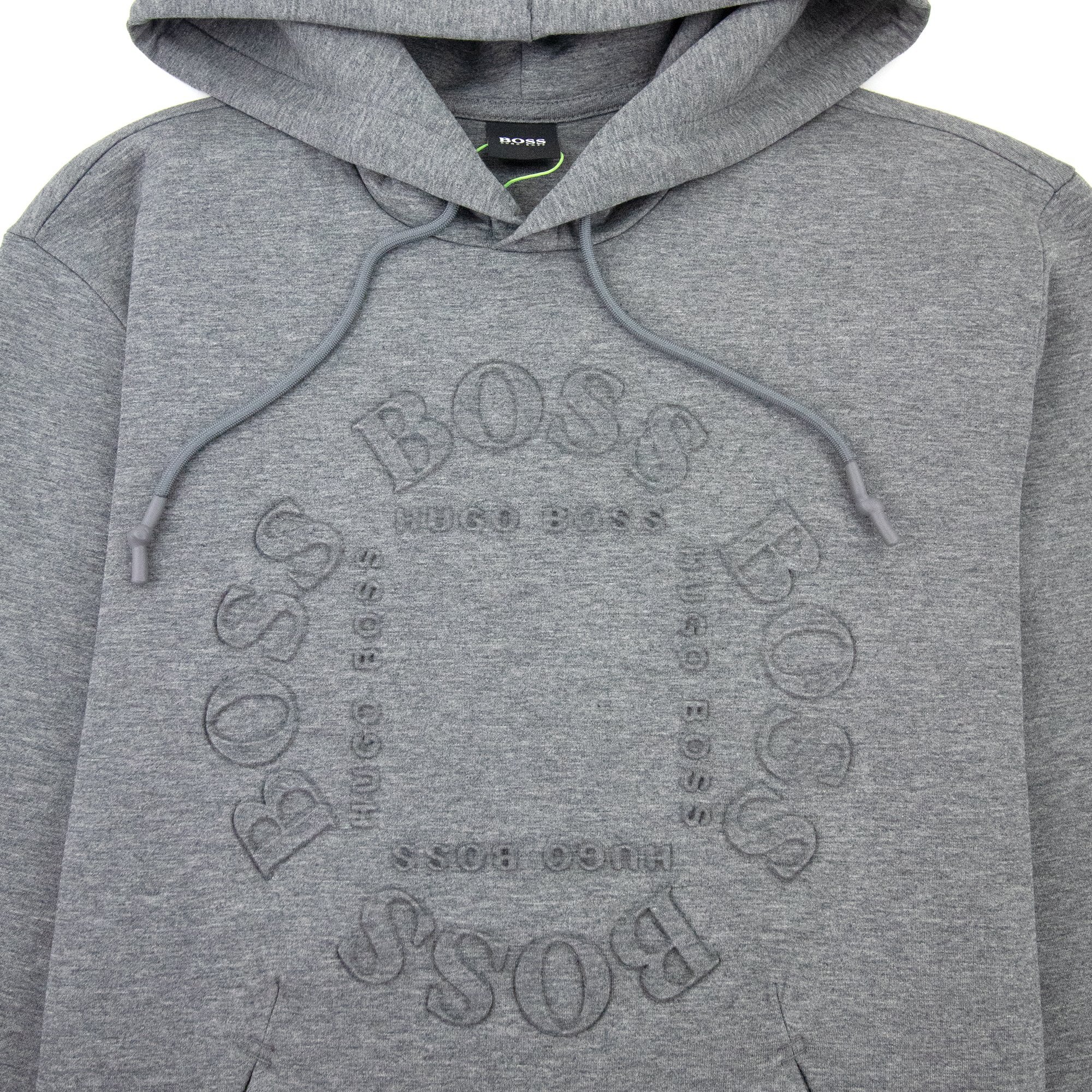 Hugo Boss Sly Layered Metallic Logo Hooded Sweat Grey 031