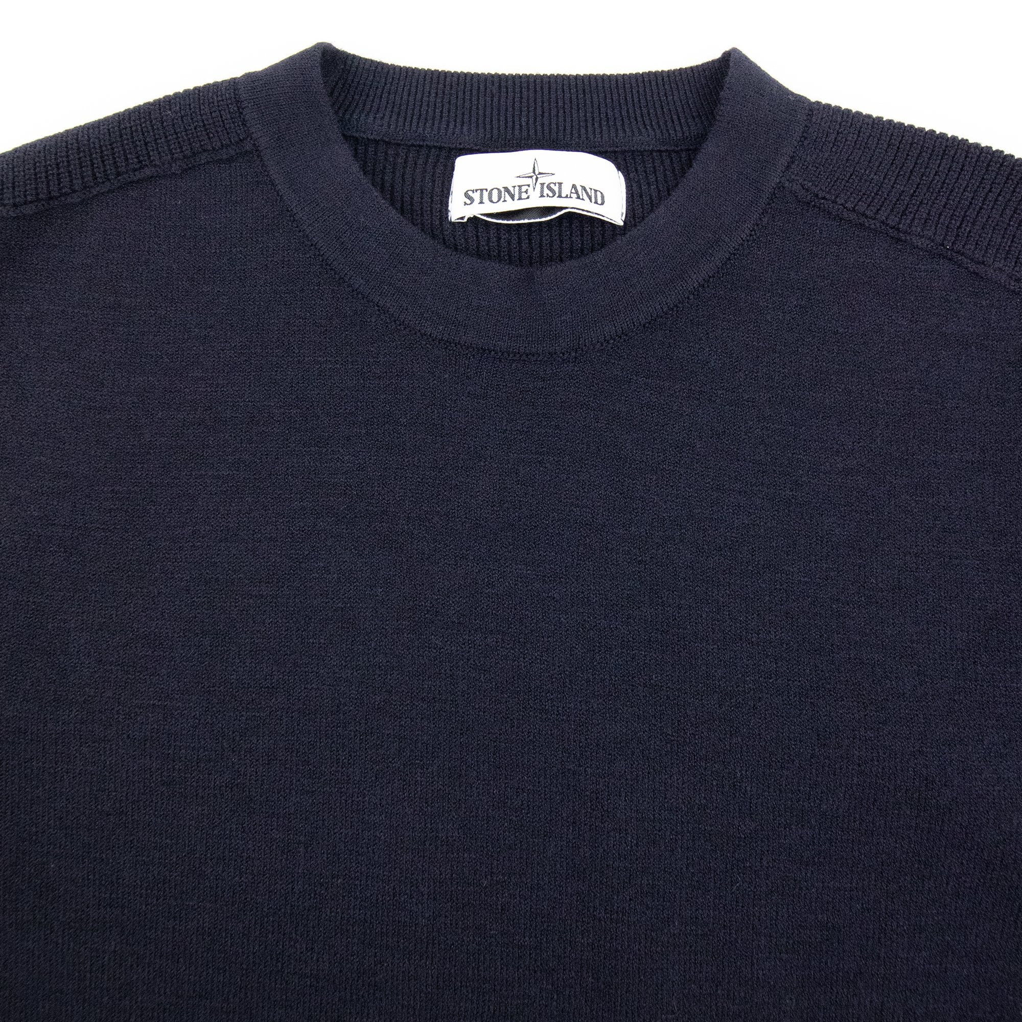 Stone Island Crew Neck Knitted Sweatshirt Navy V0020