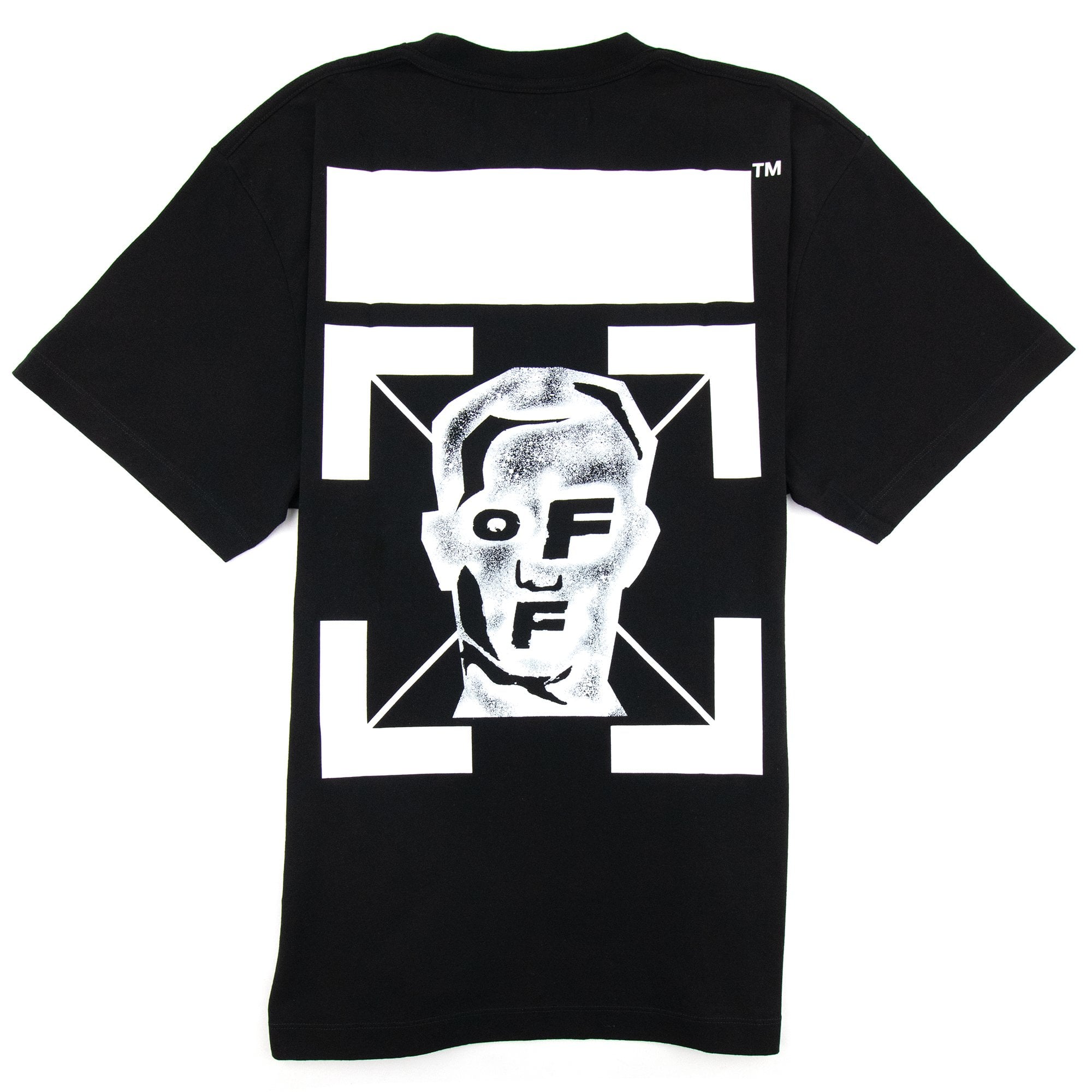 Off White Masked Face Printed S/s T Shirt Black/white