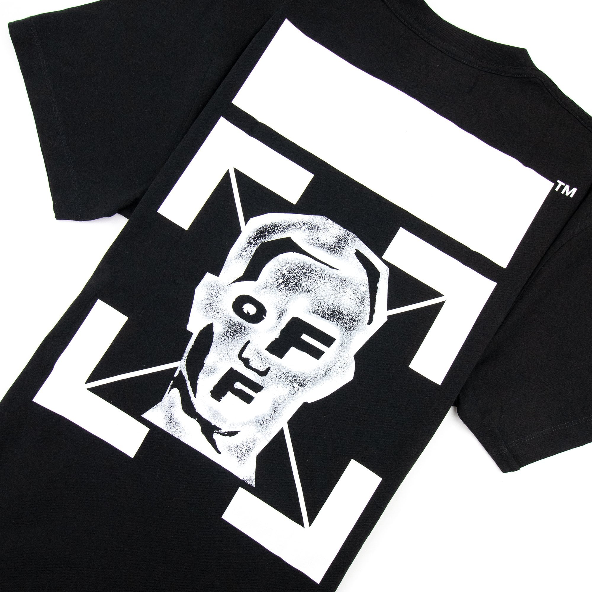 Off White Masked Face Printed S/s T Shirt Black/white