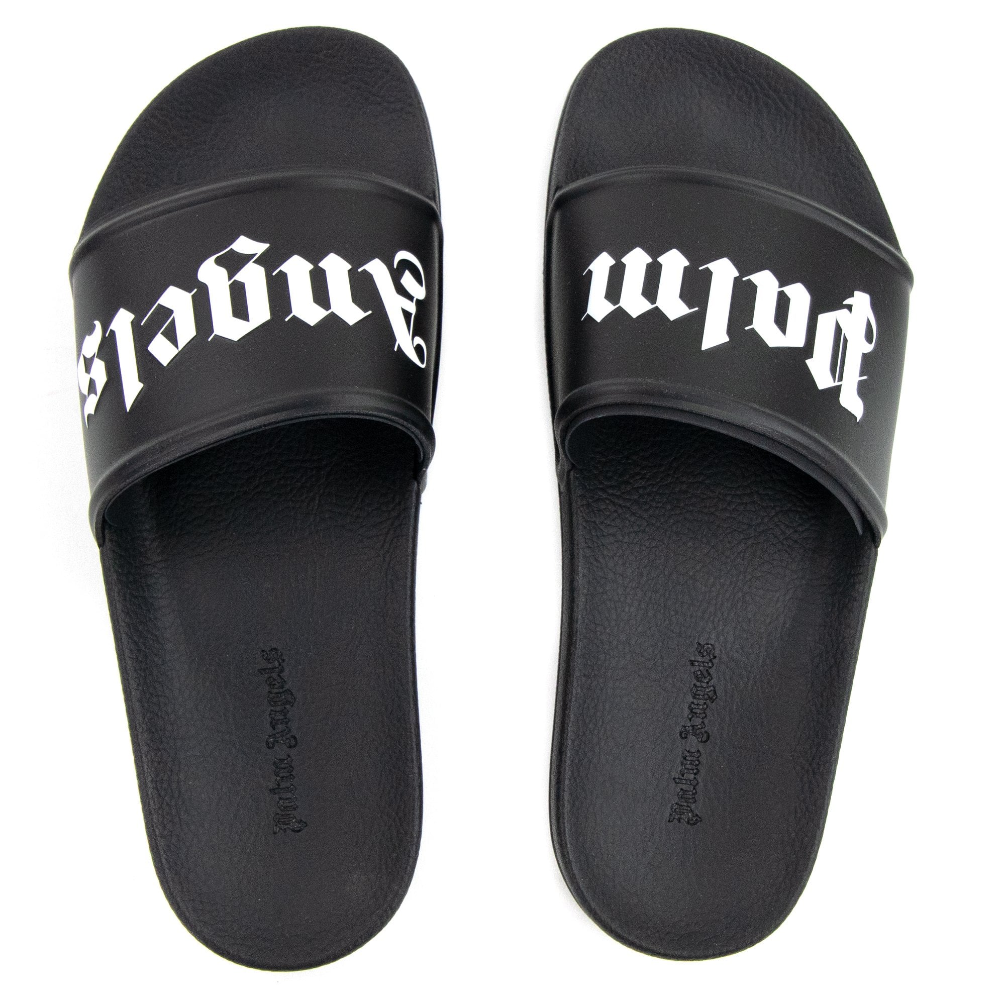 新品【 Palm Angels 】 Logo Pool Slider 43 Palm Angels Logo Pool Sliders Black/white – Onu