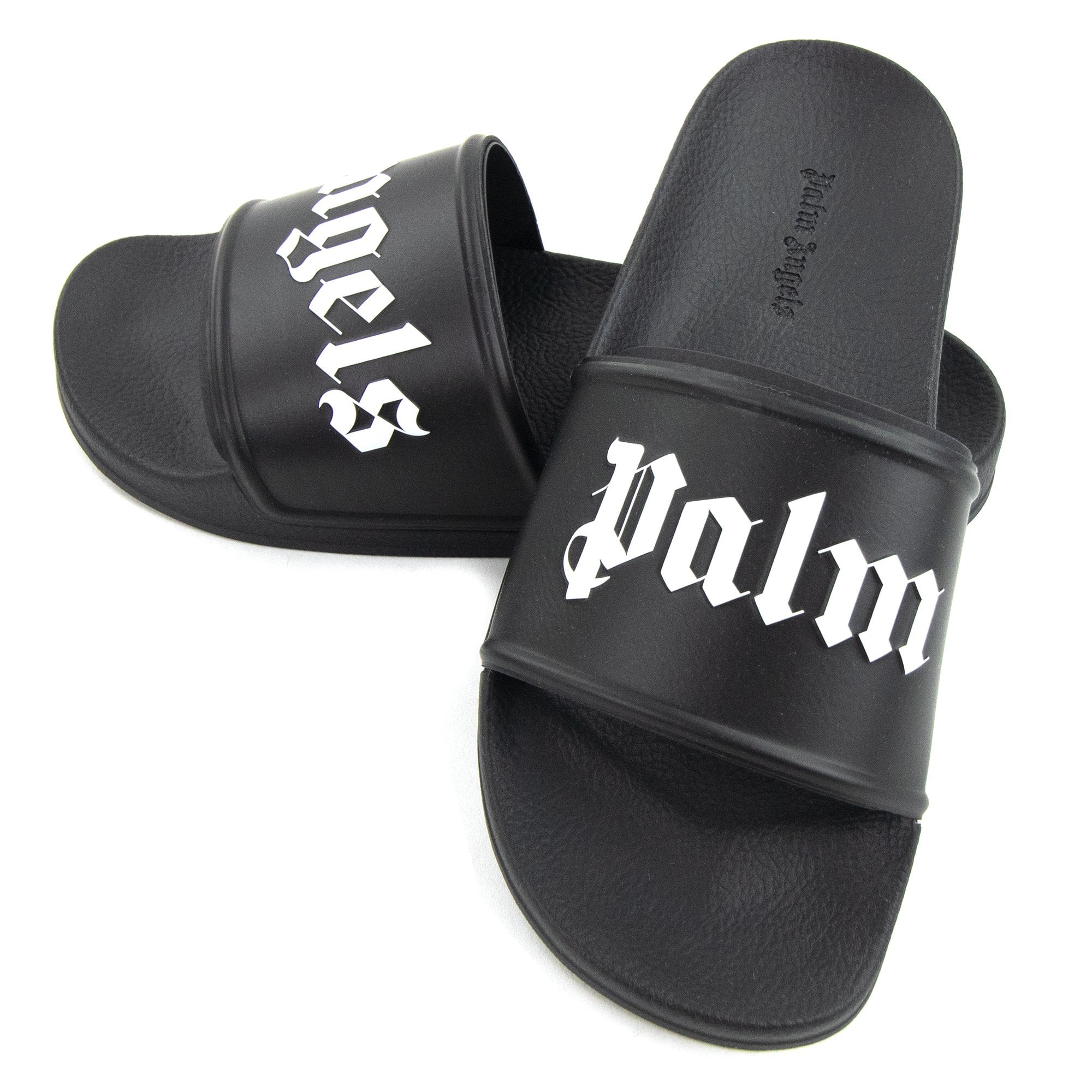 Palm Angels Logo Pool Sliders Black/white – Onu