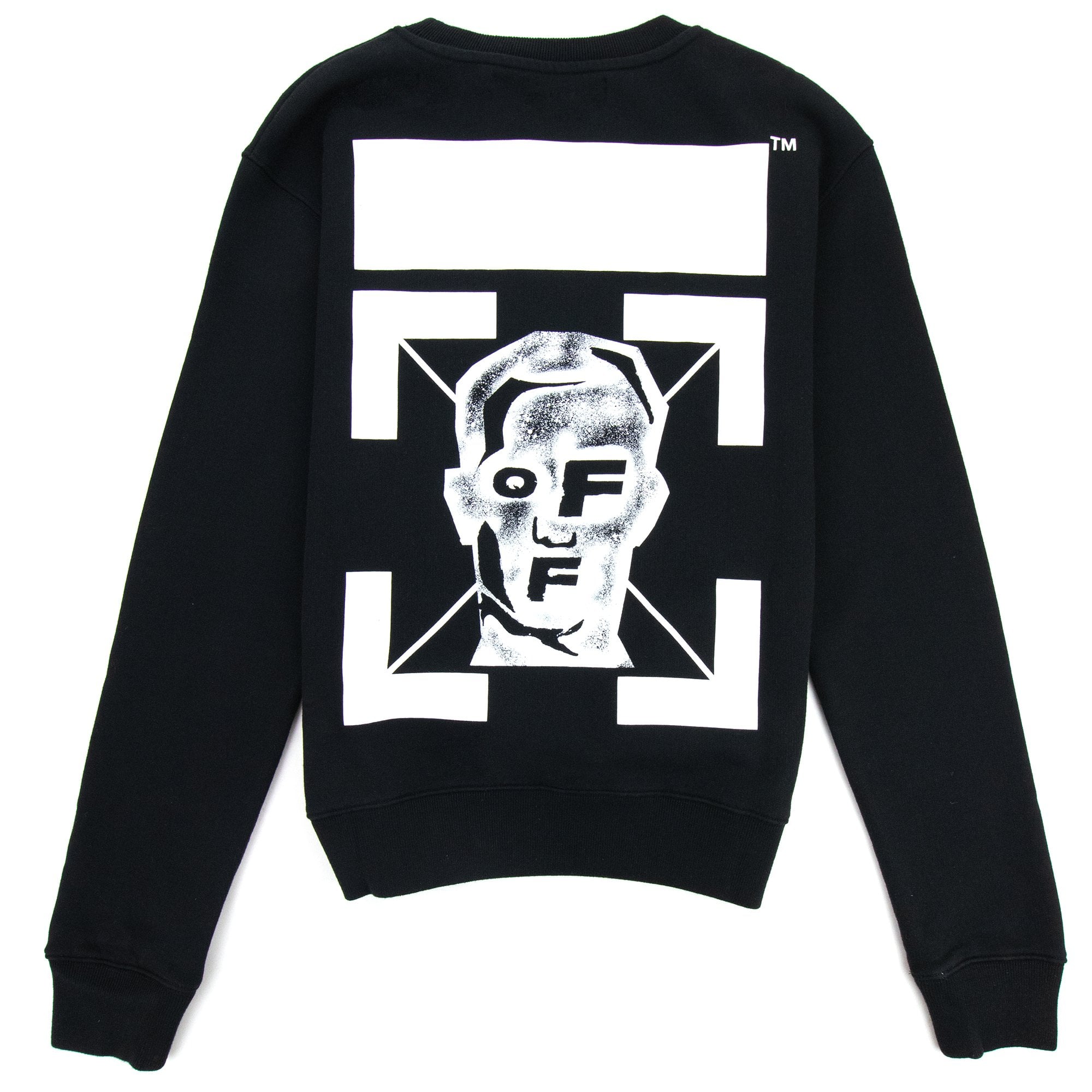 Off White Masked Face Printed Sweatshirt Black/white