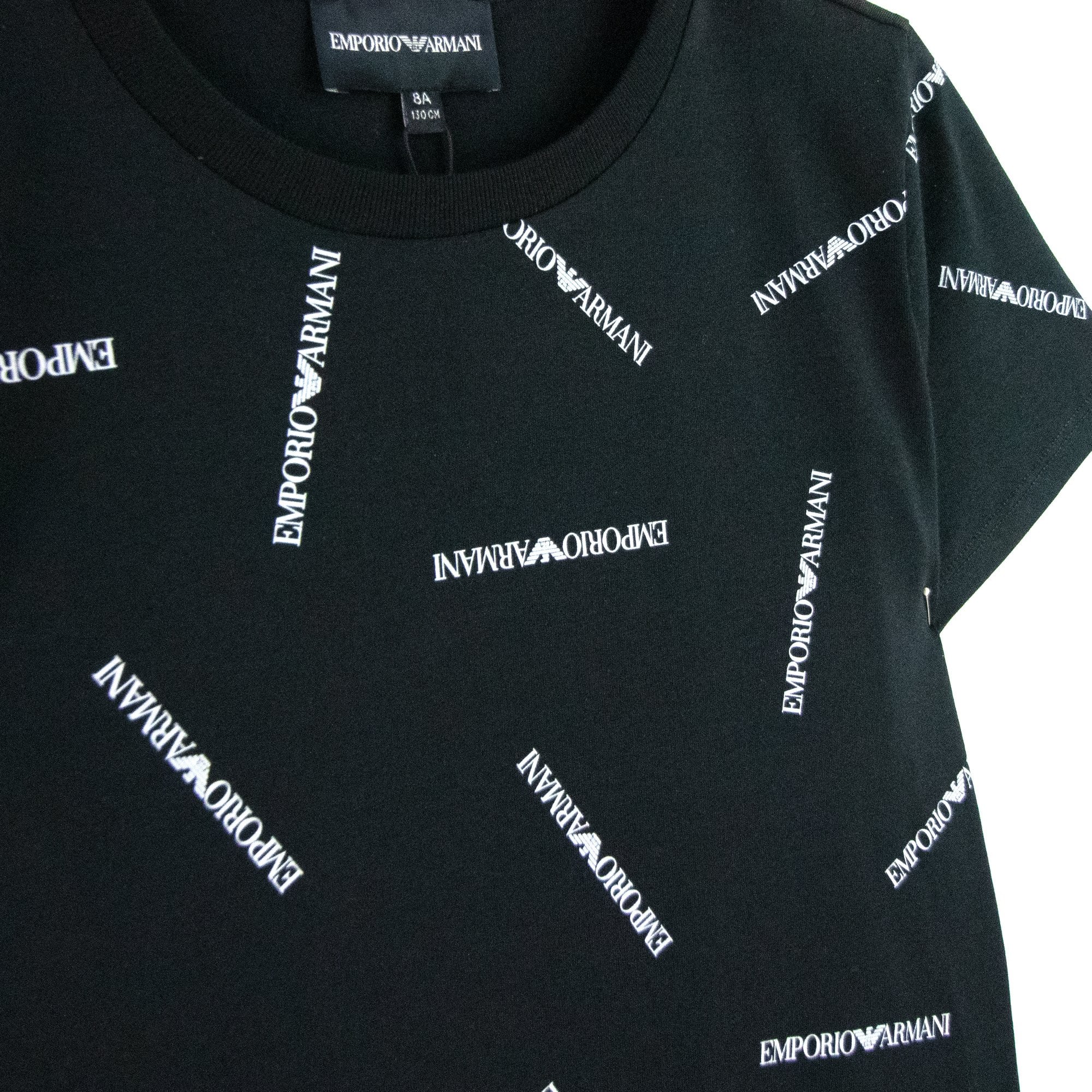 Emporio Armani Jnr All Over Print T Shirt Black 928