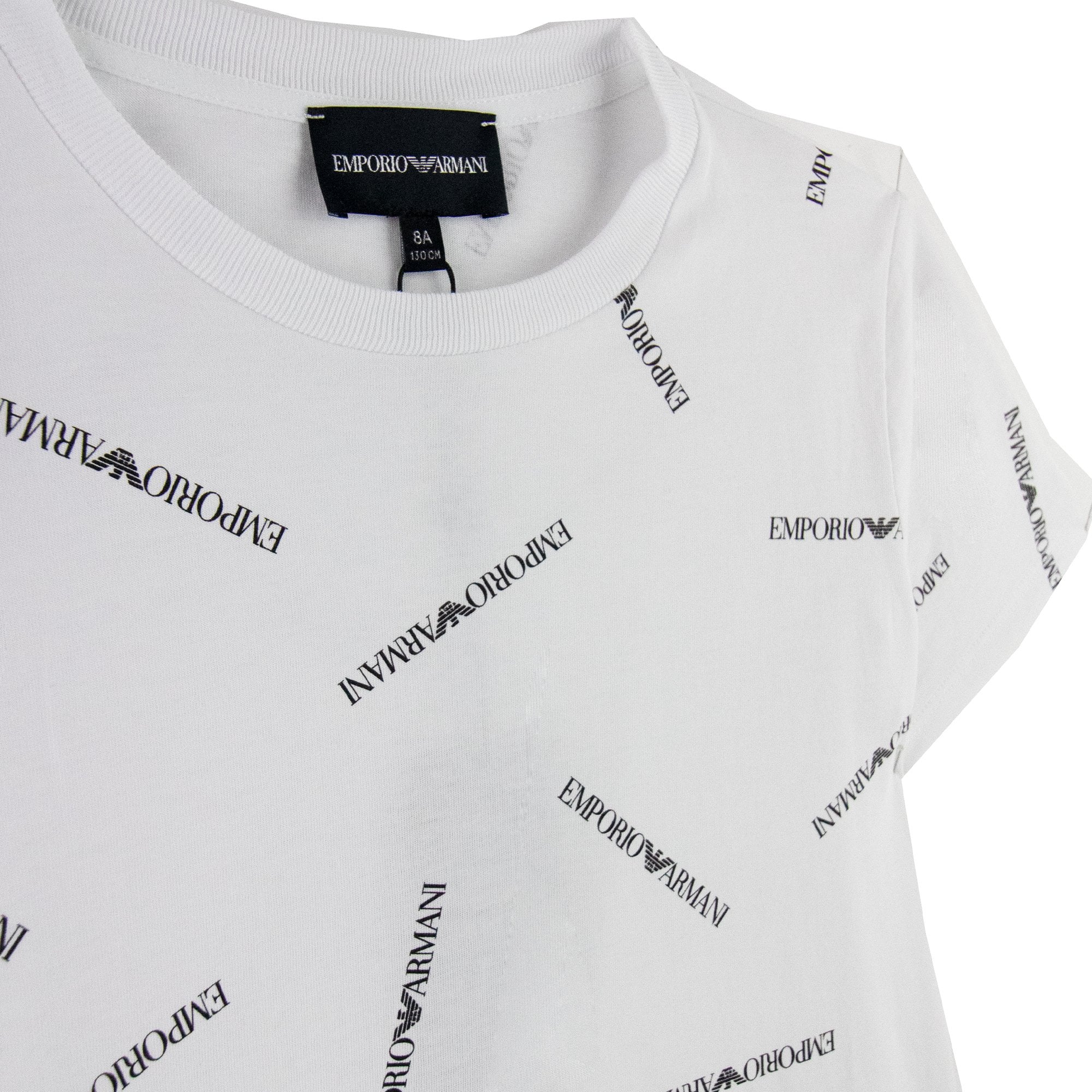 Emporio Armani Jnr All Over Print T Shirt White F112