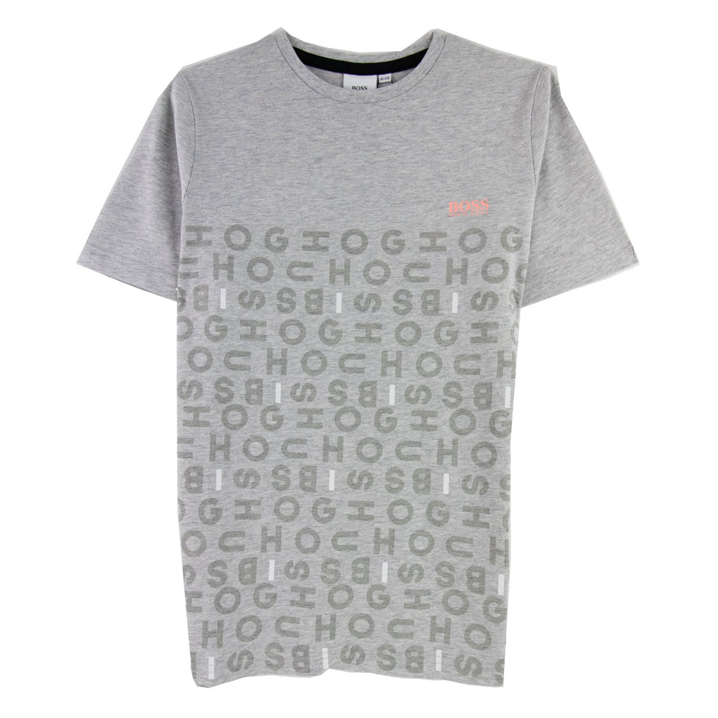 Hugo Boss Kids Multi Logo T Shirt Grey