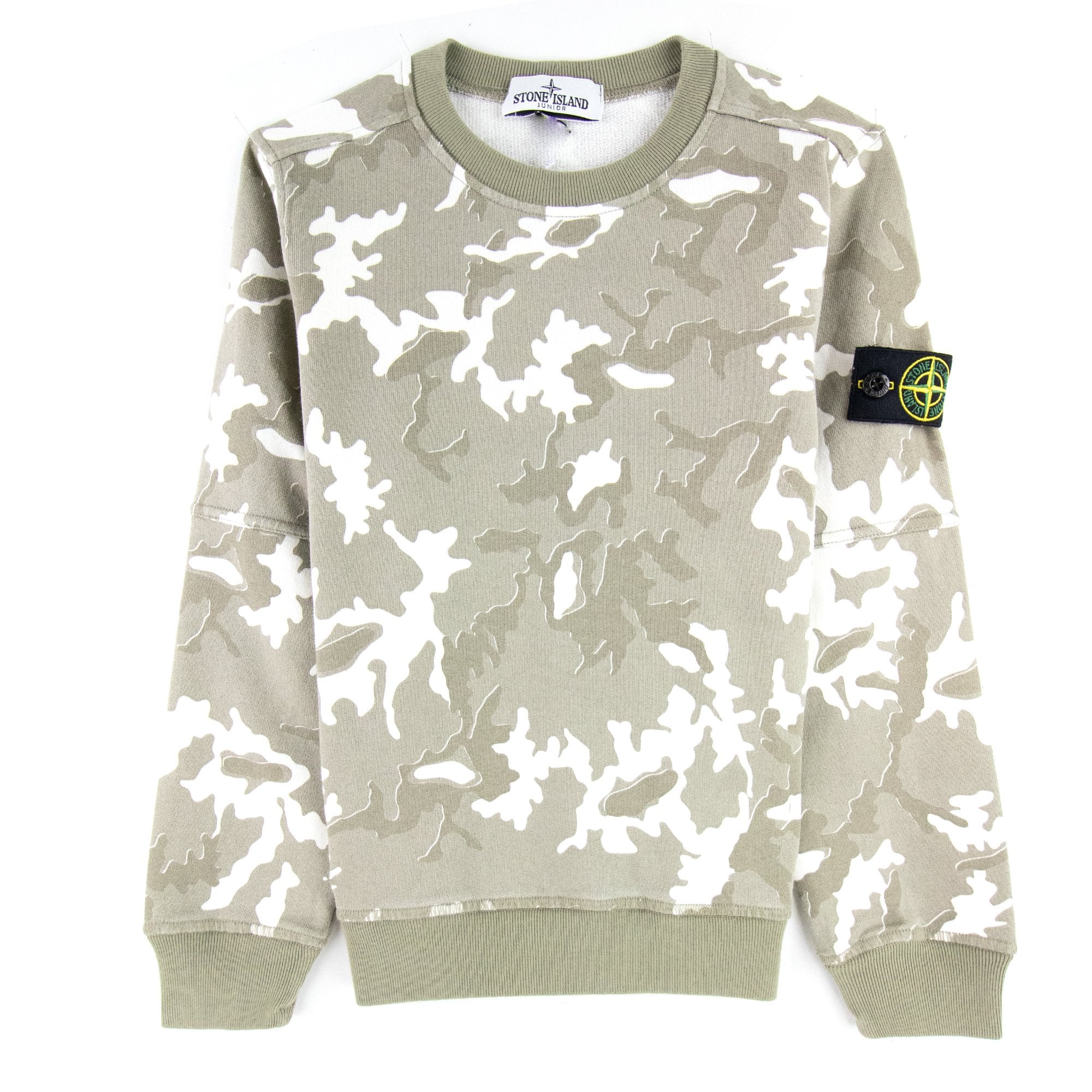 Stone Island Junior Camouflage Printed Sweatshirt Beige V0090