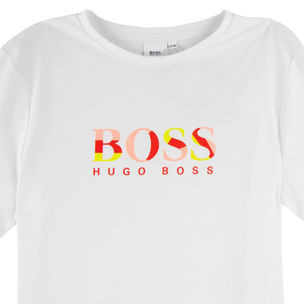 Hugo Boss Kids Multi Chest Logo T Shirt White