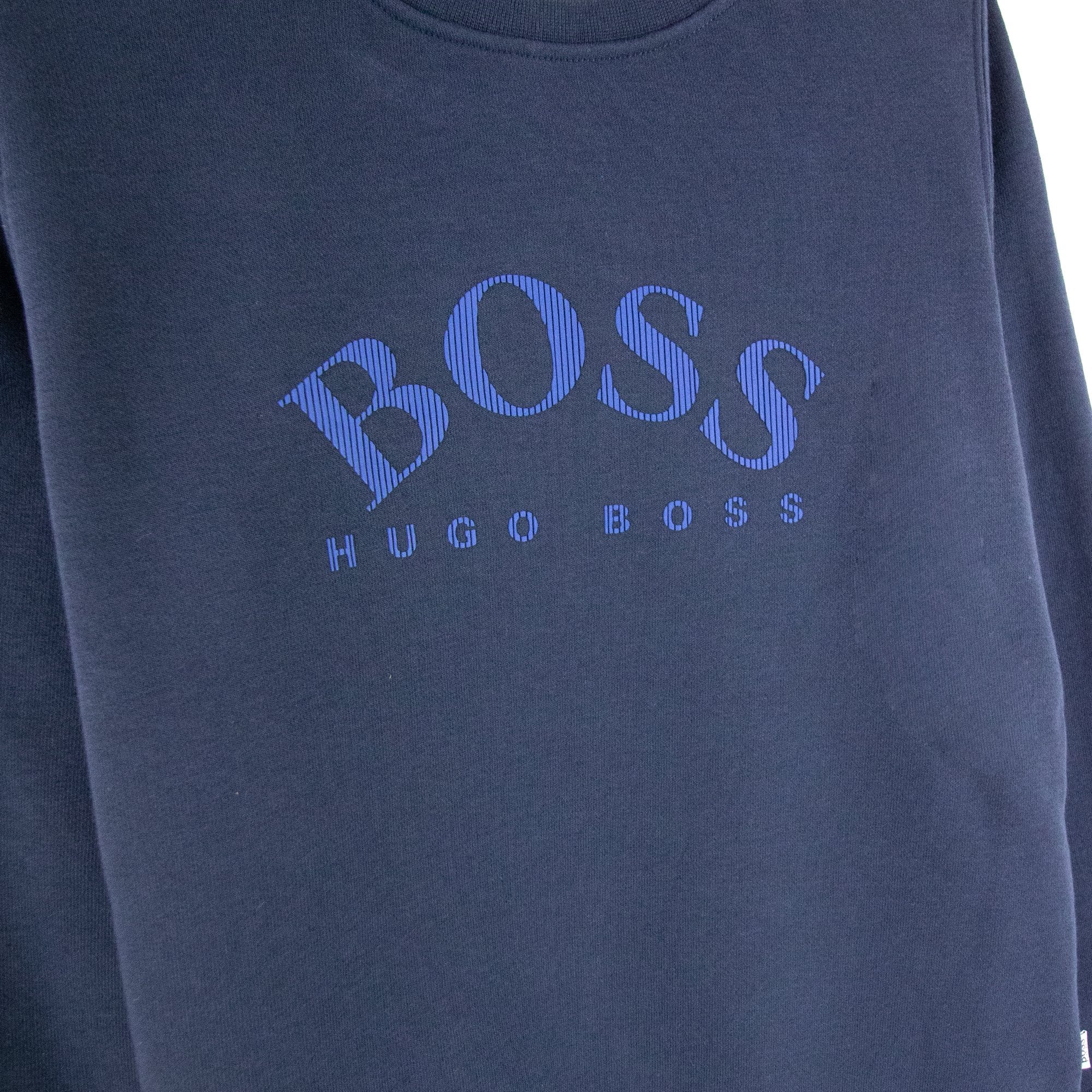 Hugo Boss Kids Big Logo Crew Neck Sweatshirt Navy