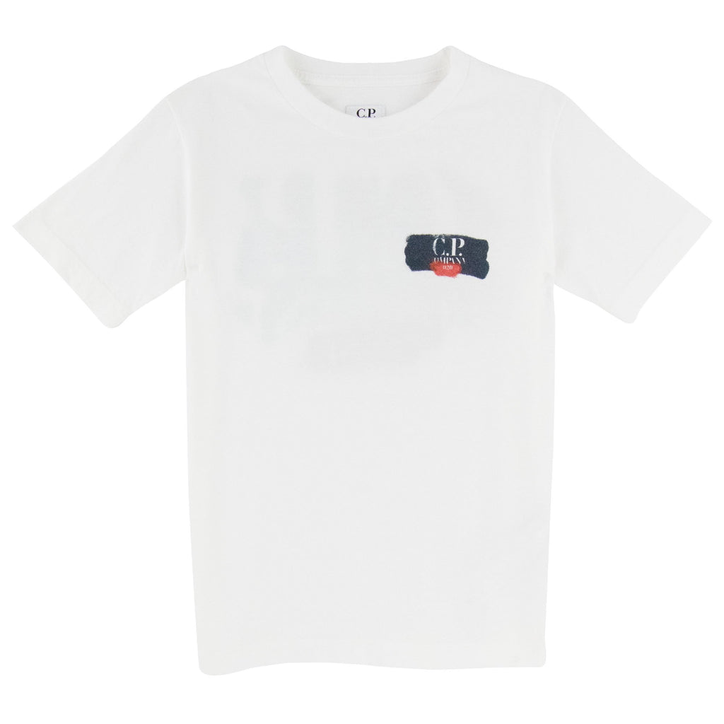 C.P. Company Undersixteen Spray Logo T Shirt White 103