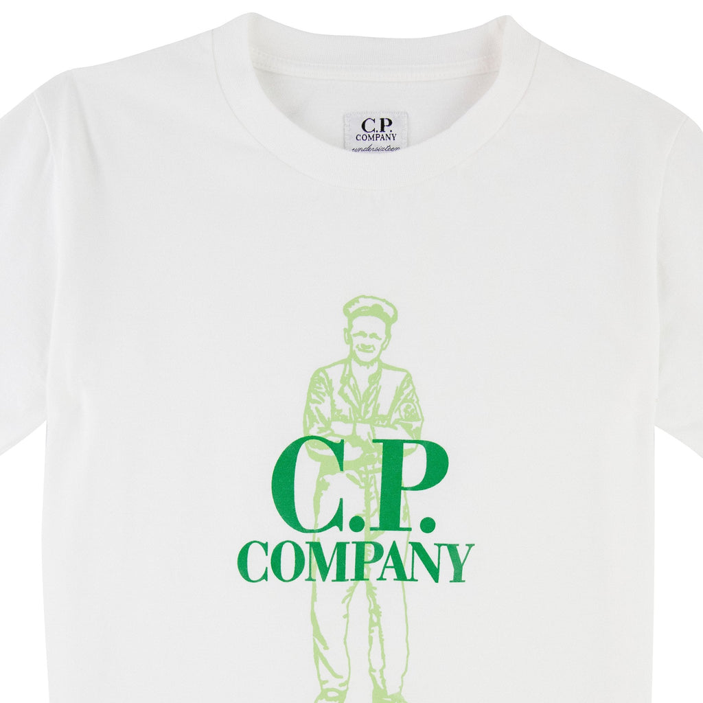 C.P. Company Undersixteen Worker Logo T-shirt White 103