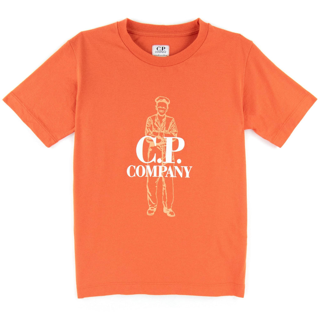 C.P. Company Undersixteen Worker Logo T-shirt Spicy Orange 499