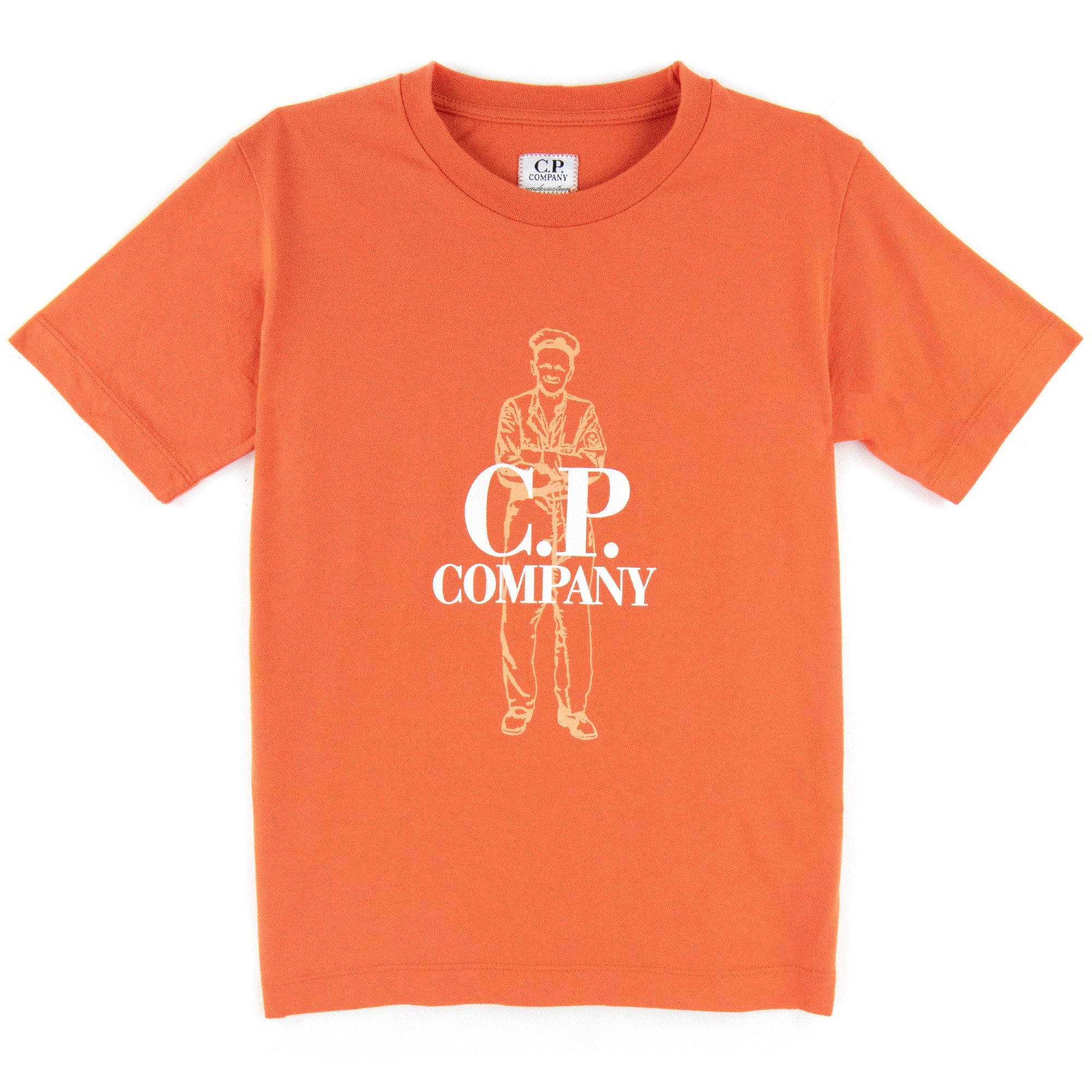 C.P. Company Undersixteen Worker Logo T-shirt Spicy Orange 499