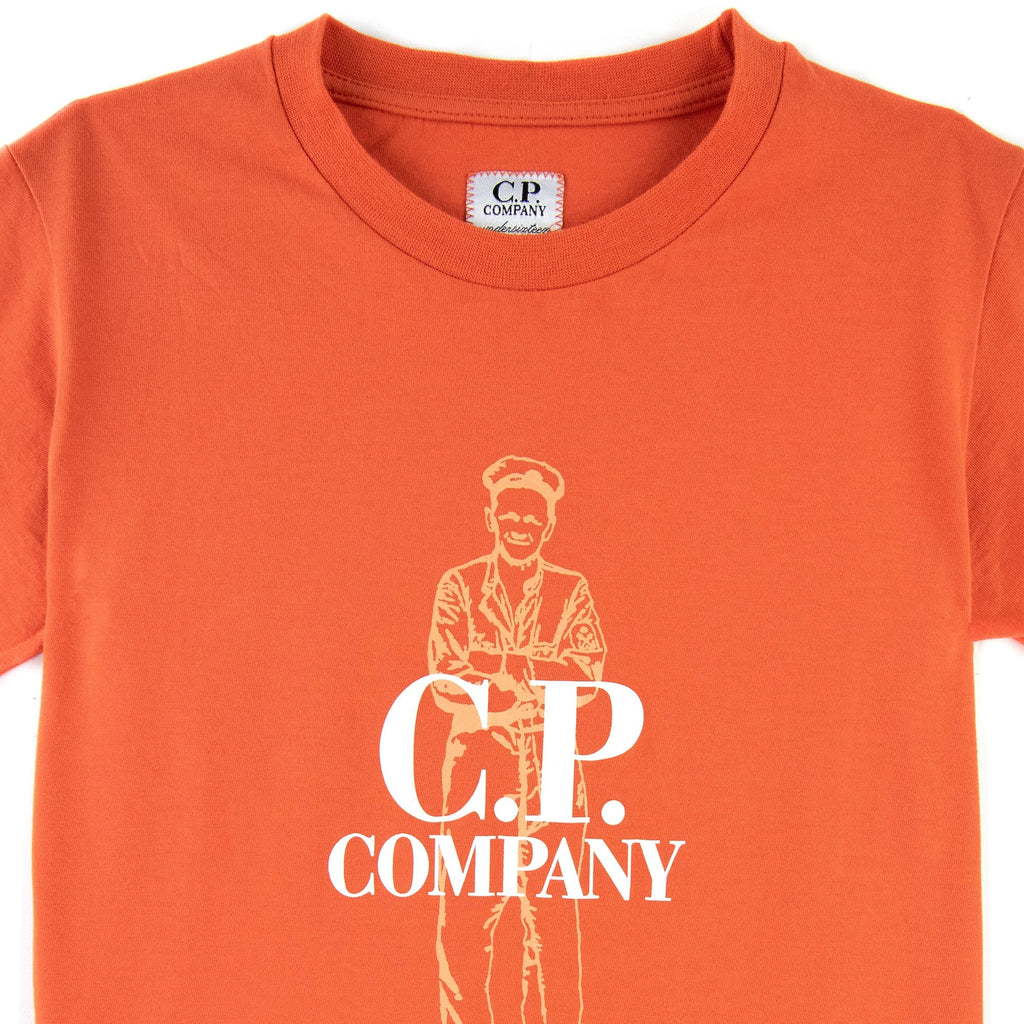 C.P. Company Undersixteen Worker Logo T-shirt Spicy Orange 499