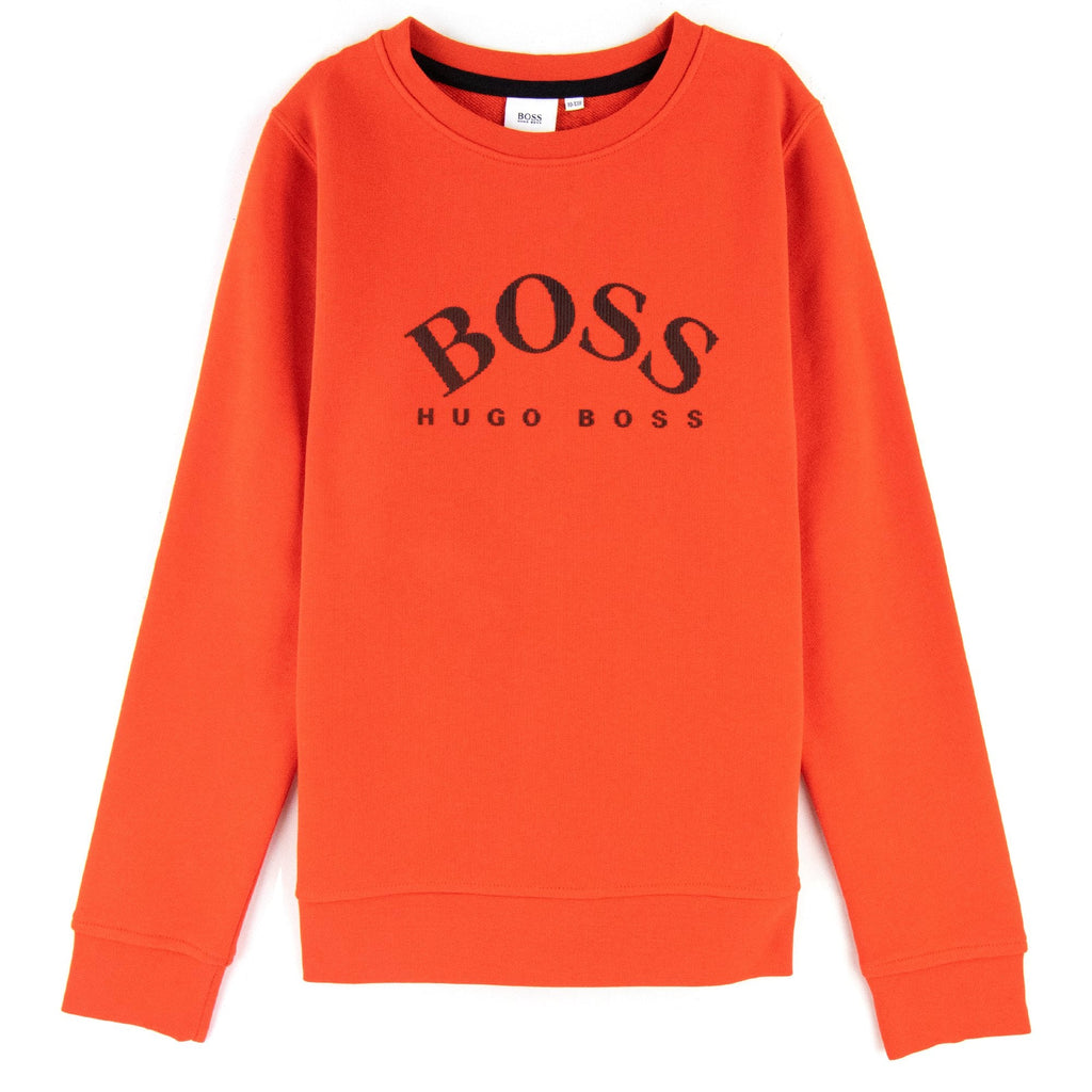 Hugo Boss Kids Logo Crew Neck Sweatshirt Spicy Orange 499